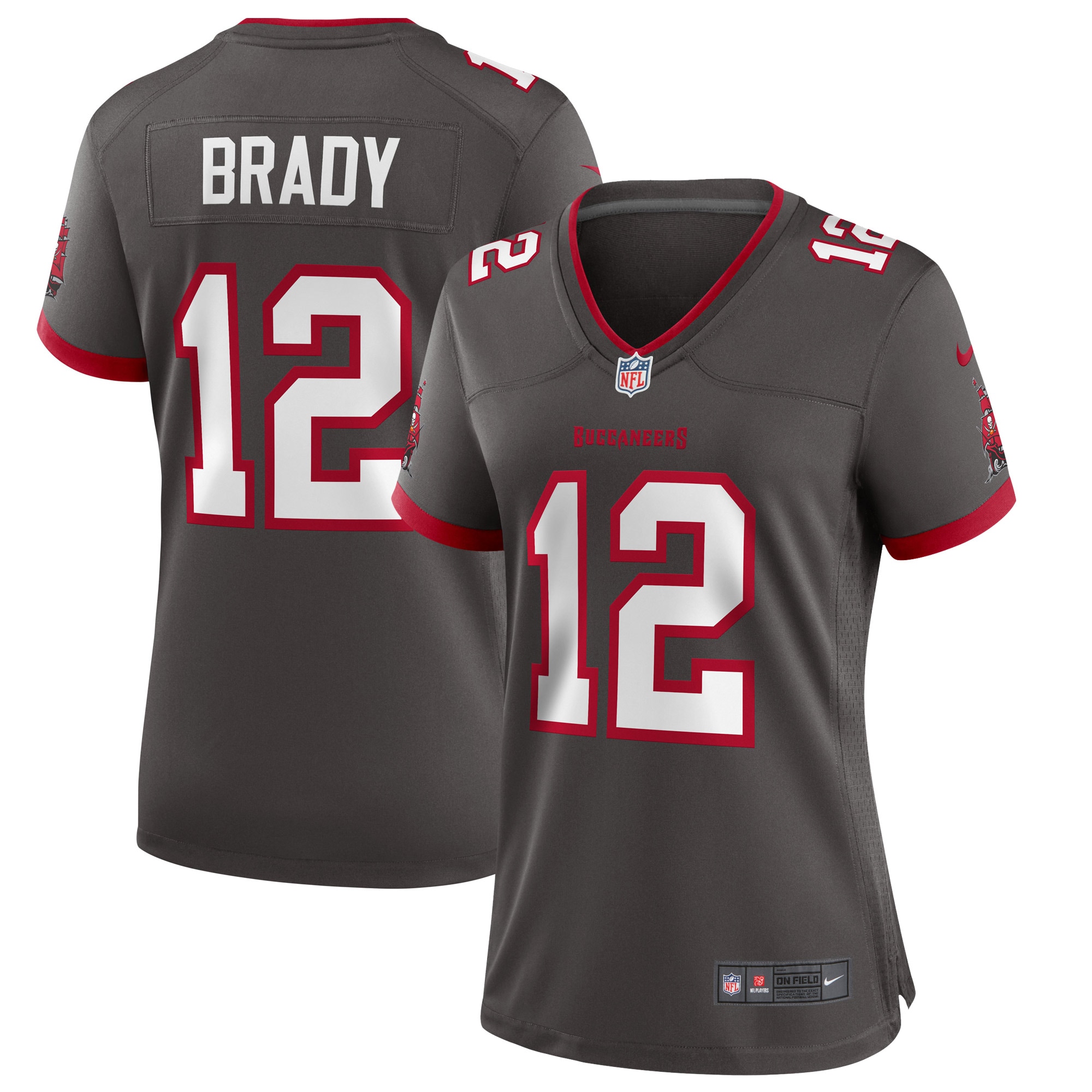 Tom Brady Tampa Bay Buccaneers Women's Alternate Game Jersey - Pewter