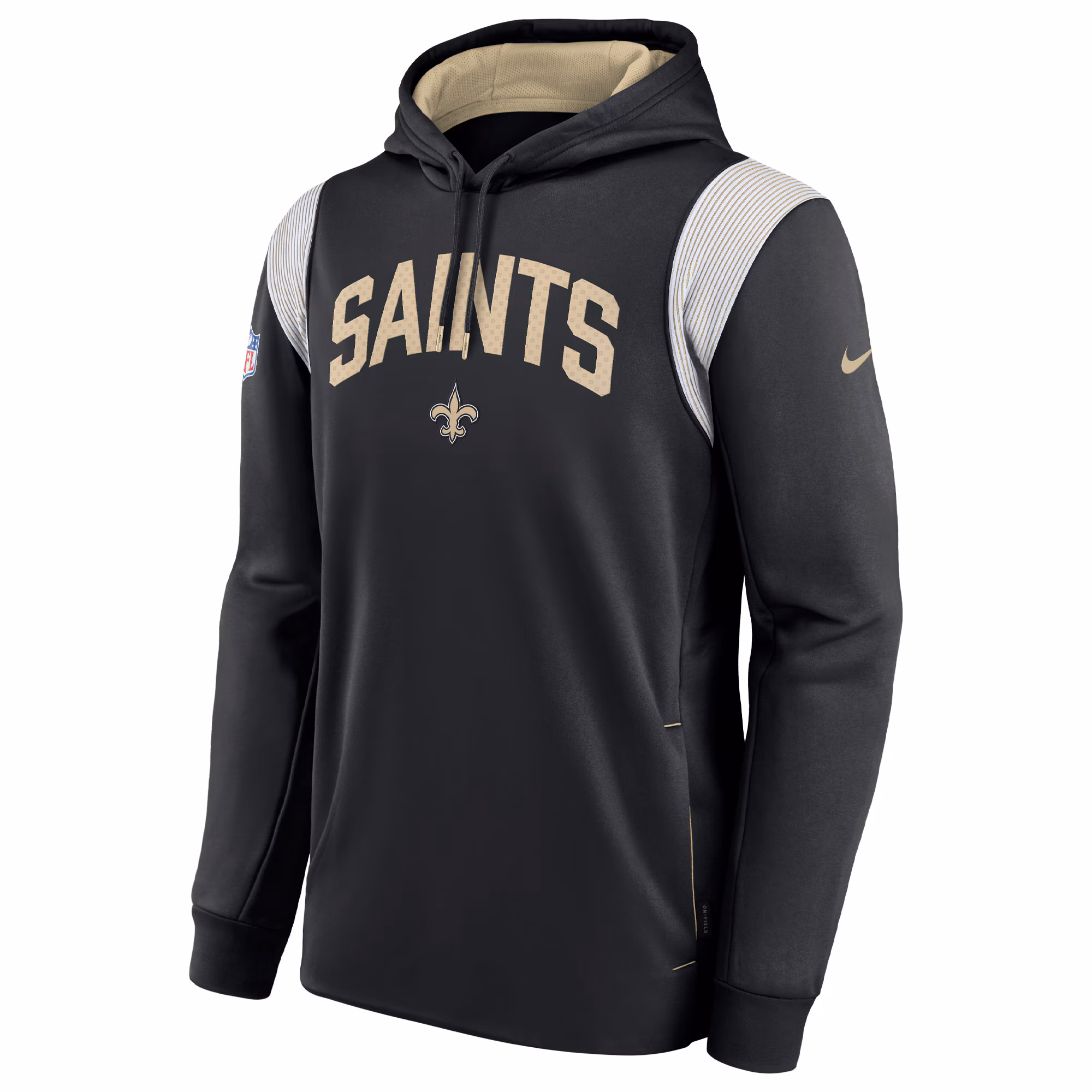 New Orleans Saints Sideline Athletic Stack Performance Pullover Hoodie - Gray