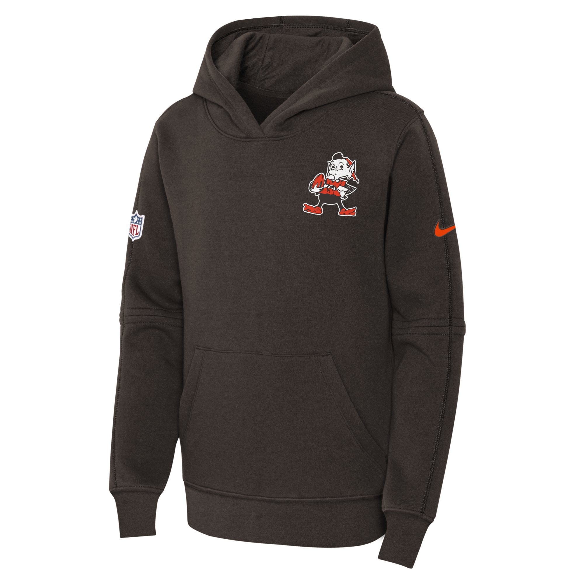 Cleveland Browns  Youth 2023 Sideline Club Fleece Pullover Hoodie - Brown