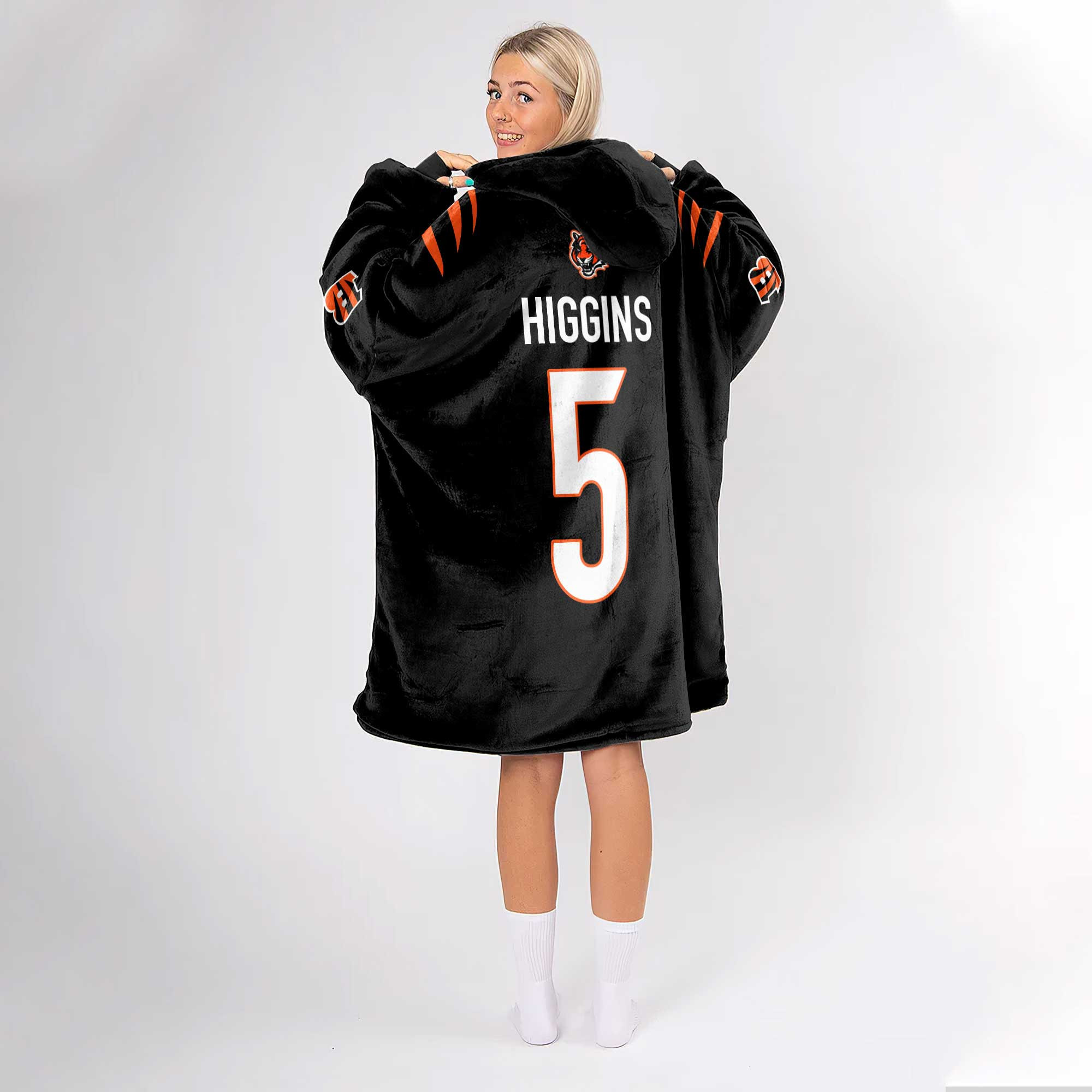 Adult 5 Cincinnati Football Unisex Blanket Hoodie