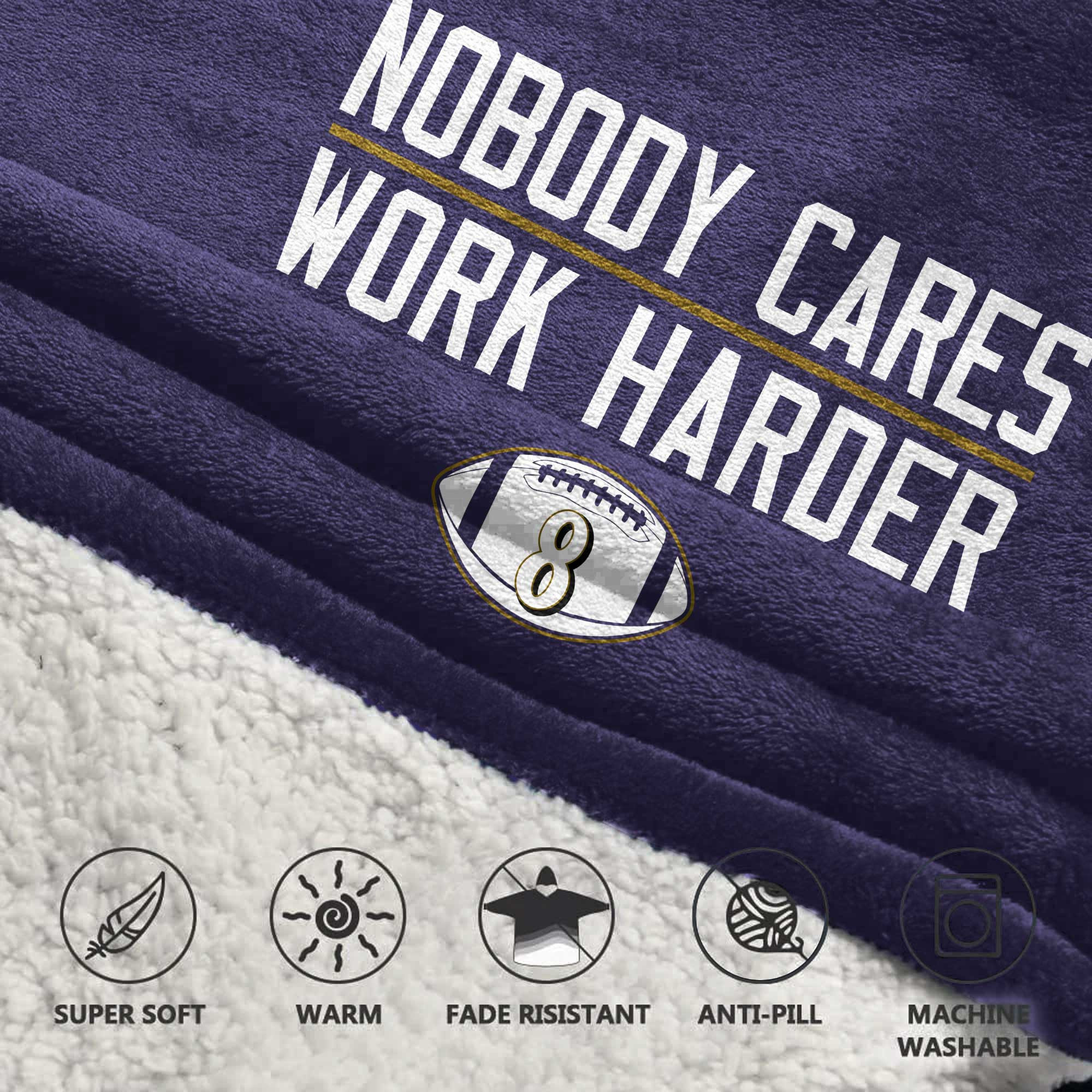Kid 8 Baltimore Football Unisex Blanket Hoodie