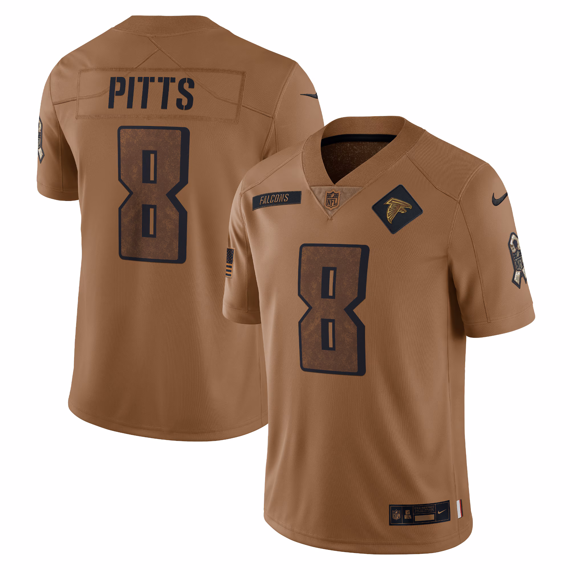 Kyle Pitts Atlanta Falcons Women's 2023 Salute To Service Limited Jersey - Brown