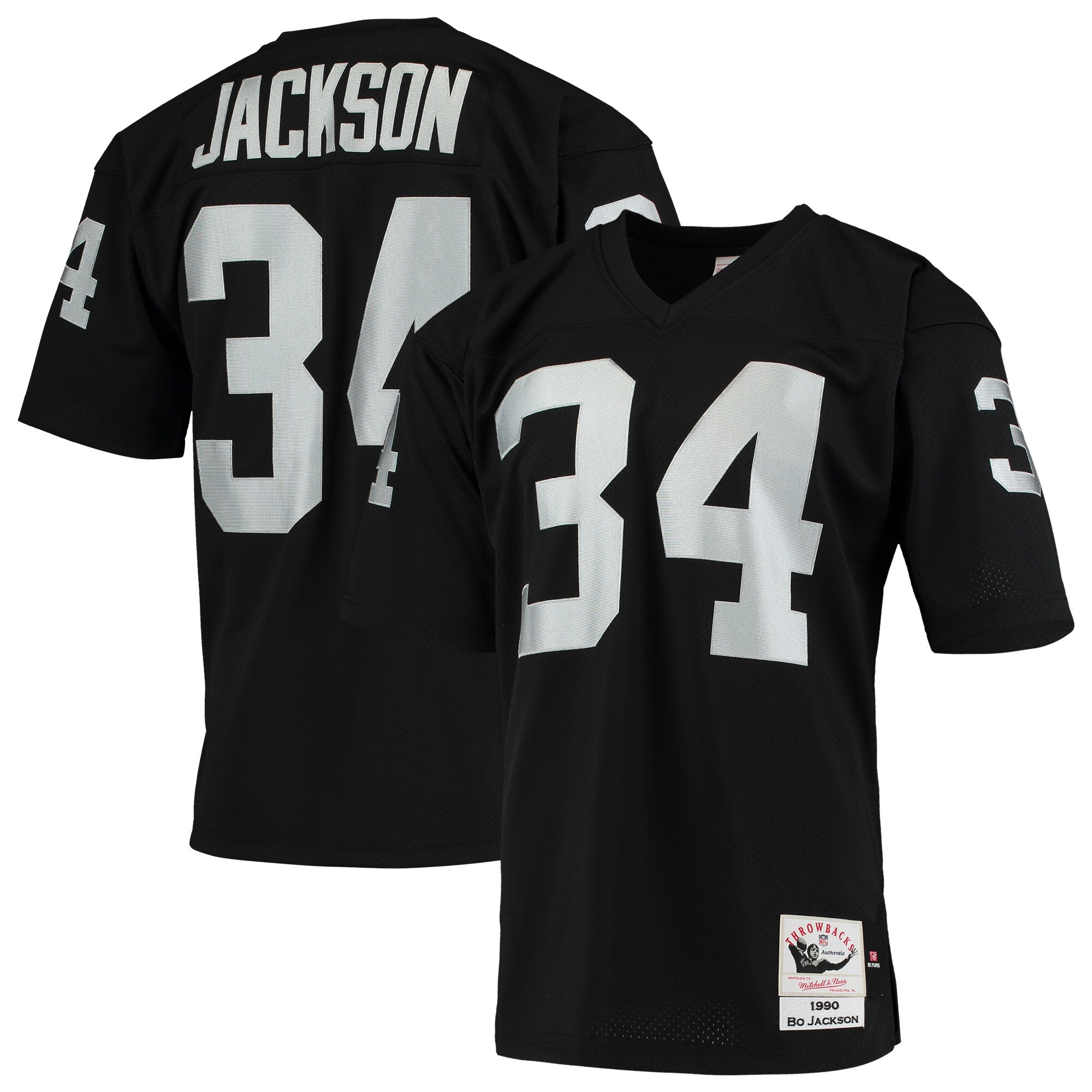 Bo Jackson Las Vegas Raiders  1990 Authentic Throwback Retired Player Jersey - Black