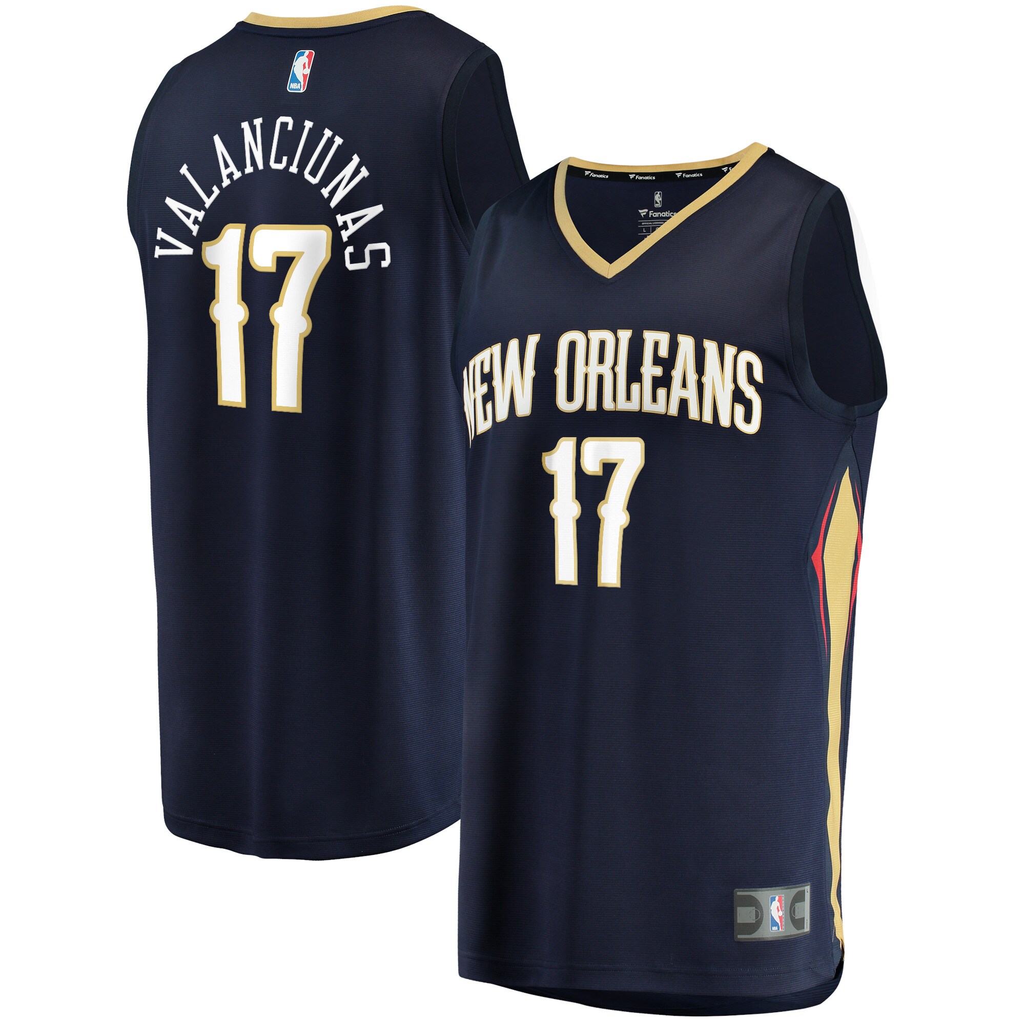 Jonas Valanciunas New Orleans Pelicans  2021/22 Fast Break Replica Jersey - Icon Edition - Navy