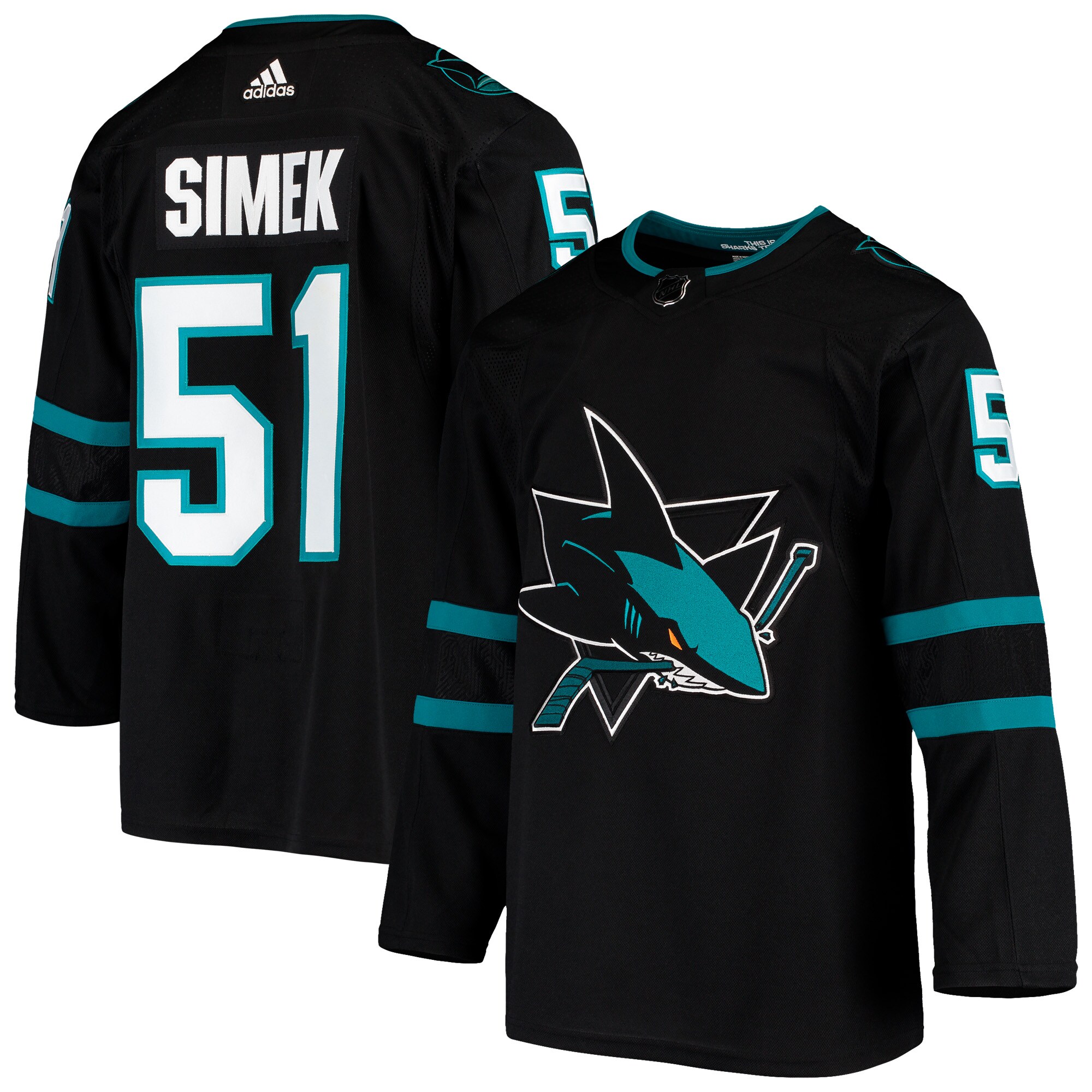 Radim Simek San Jose Sharks  Alternate Authentic Jersey - Black