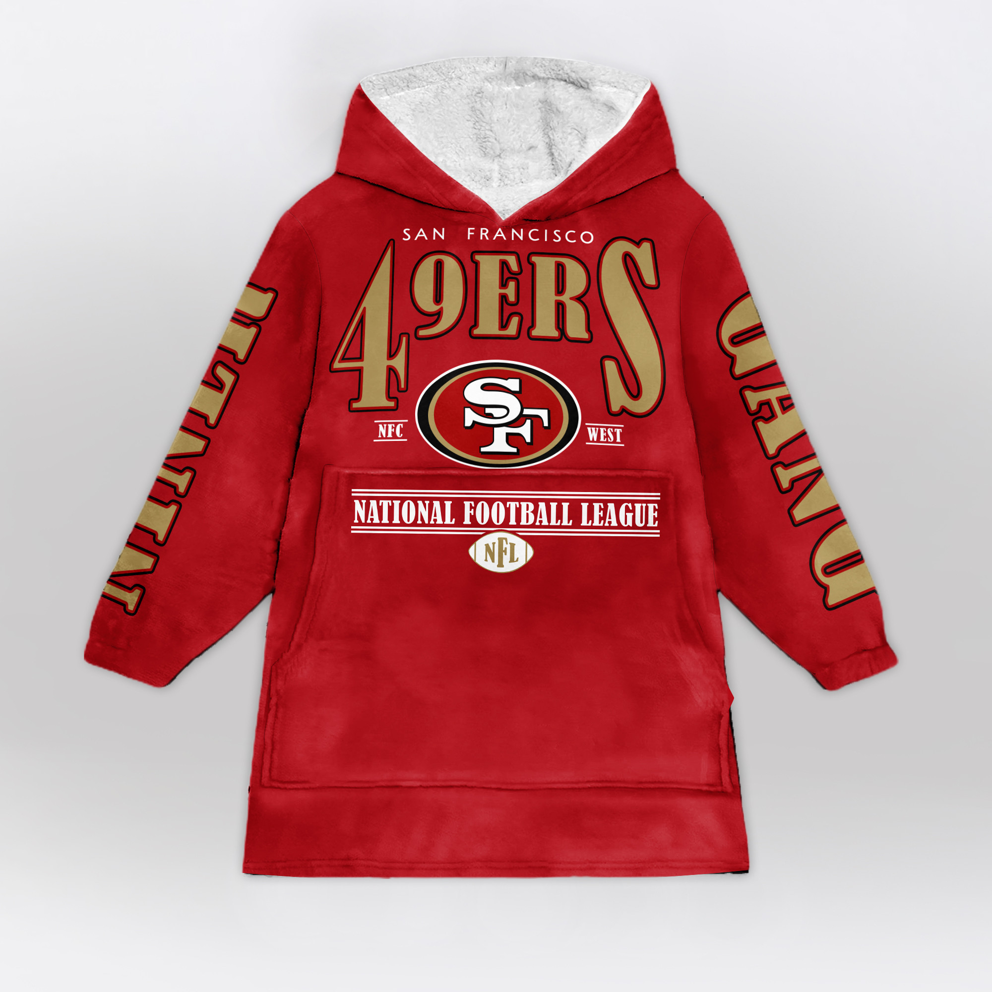 Adult San Francisco 49ers Football Unisex Blanket Hoodie