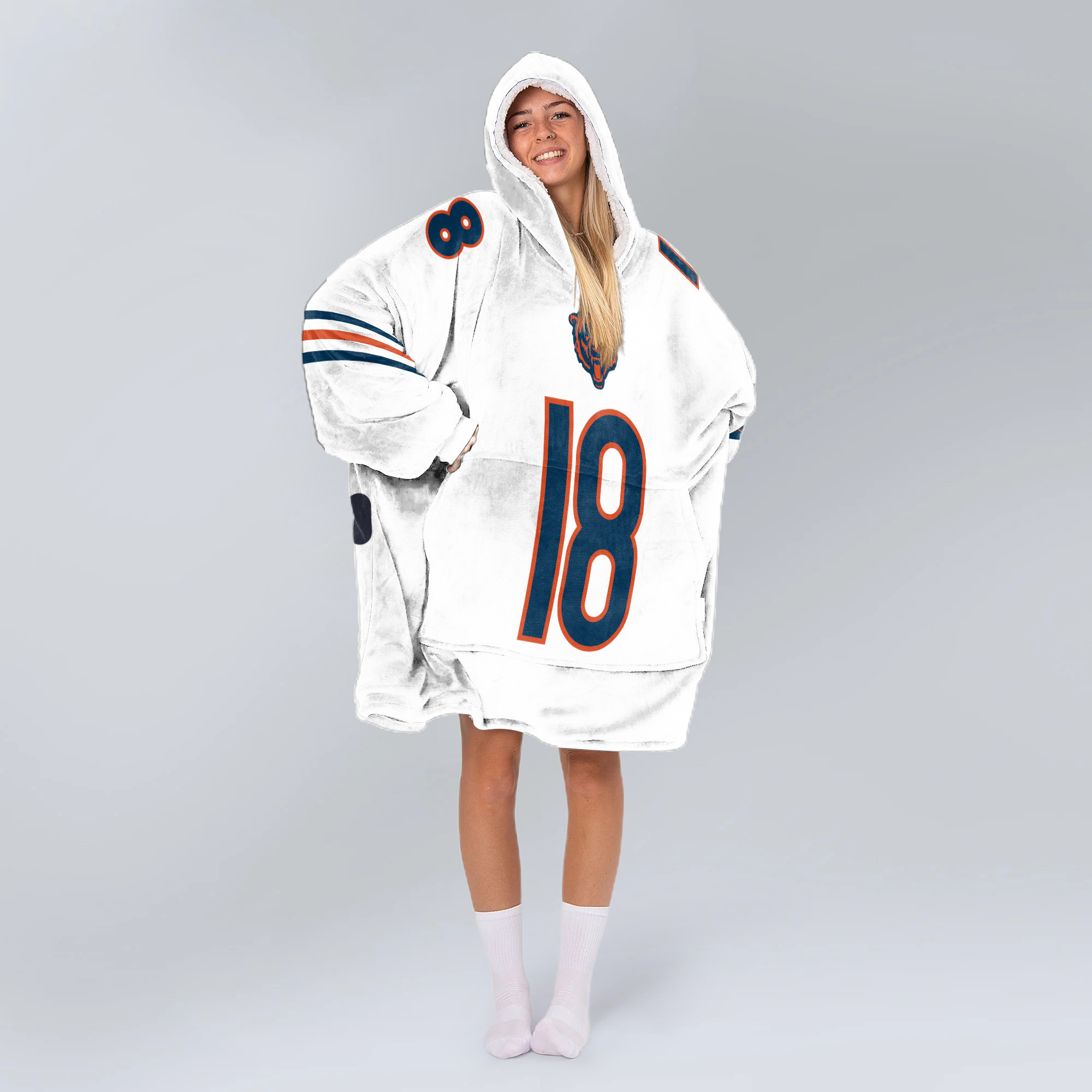 Adult C.W 18 Chicago Football Unisex Blanket Hoodie