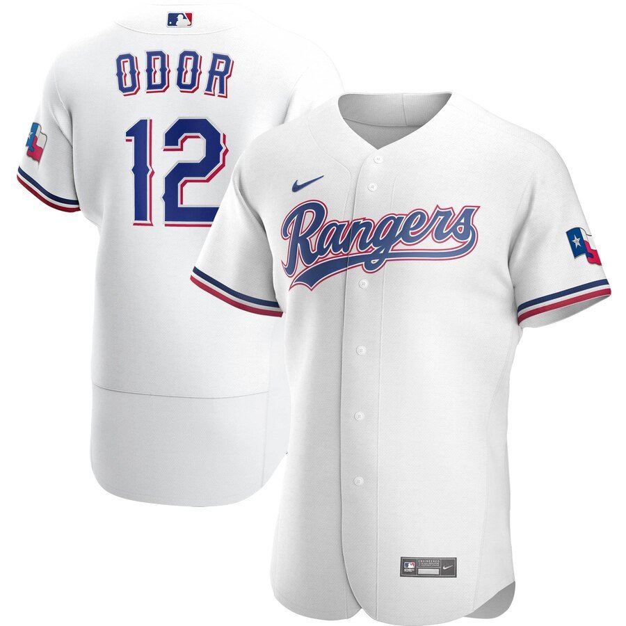Men's  Texas Rangers #12 Rougned Odor White Home 2020 Player MLB Jersey