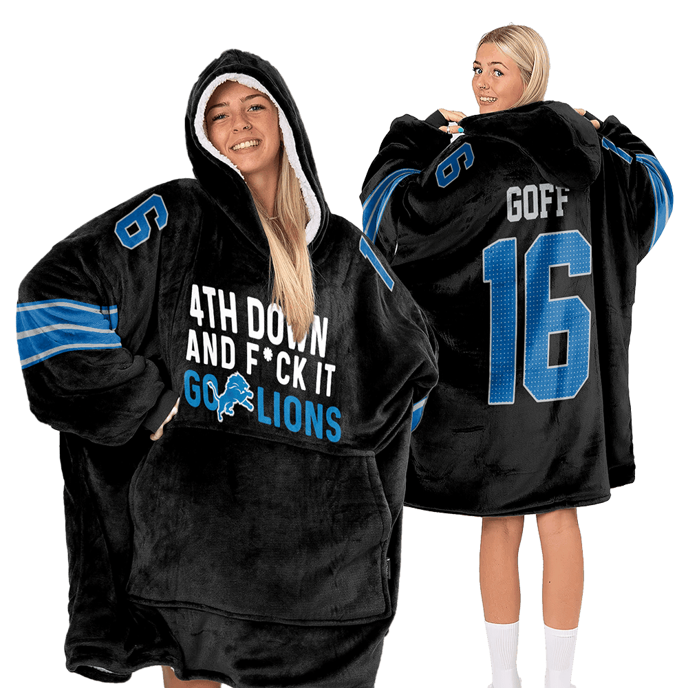 Adult J.G 16 Detroit Football Unisex Blanket Hoodie