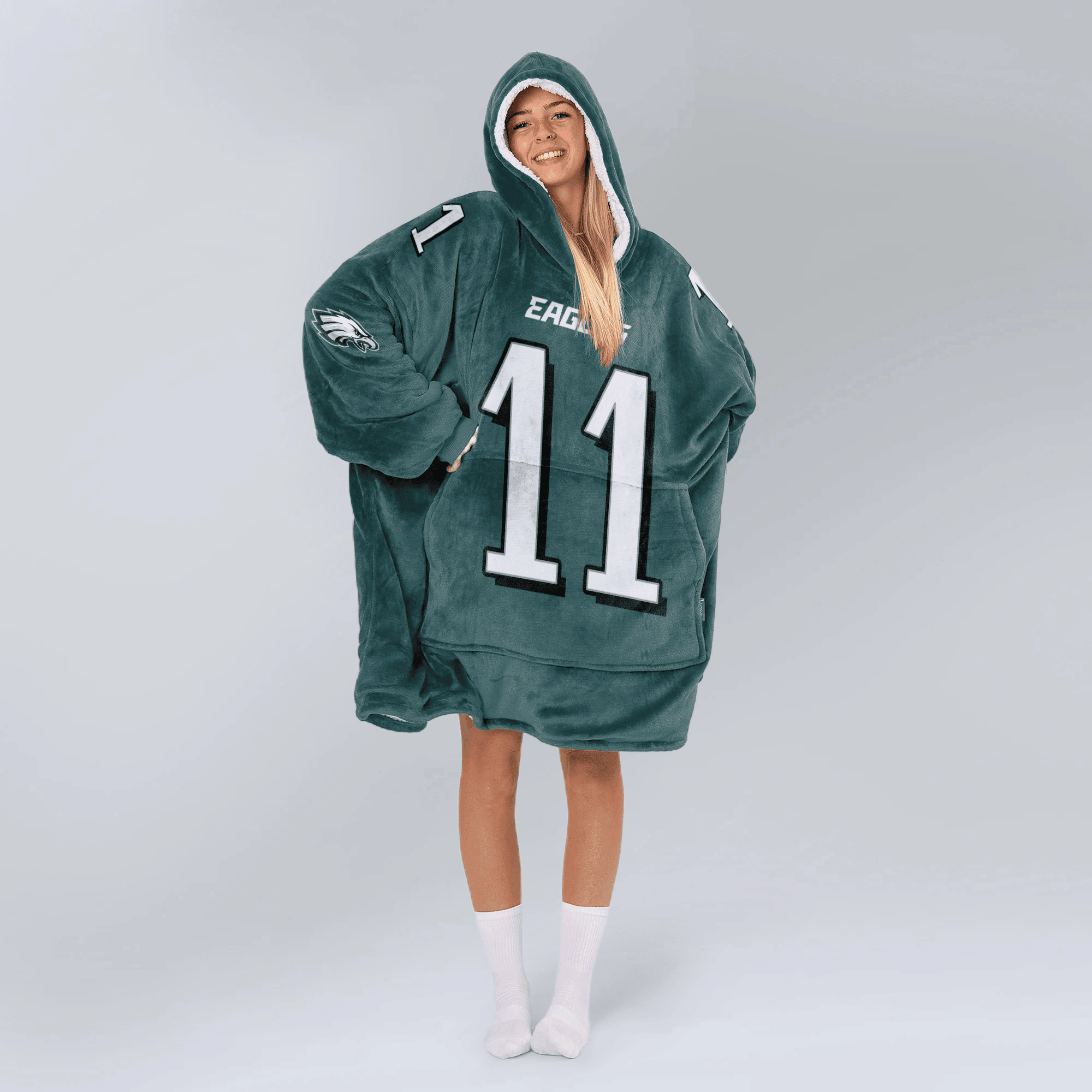 Adult 11 Philadelphia Football Unisex Blanket Hoodie