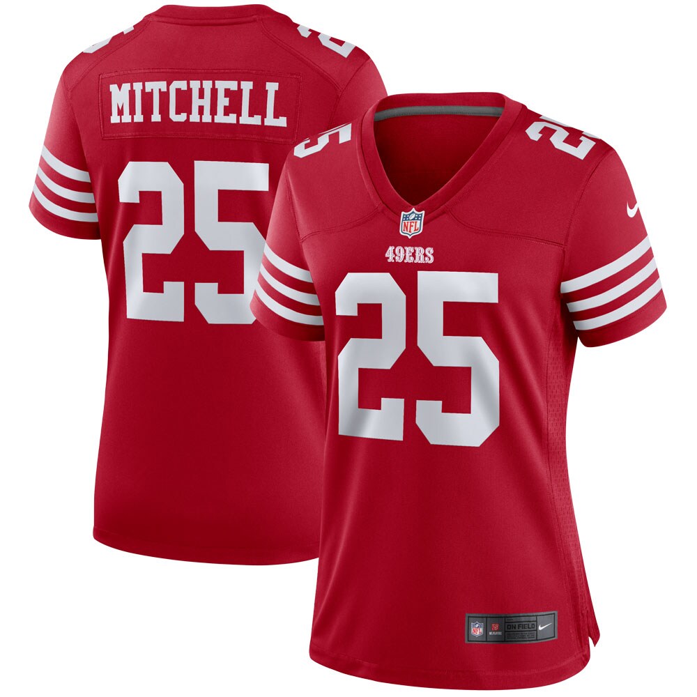 Elijah Mitchell San Francisco 49ers  Women's Team Player Game Jersey - Scarlet