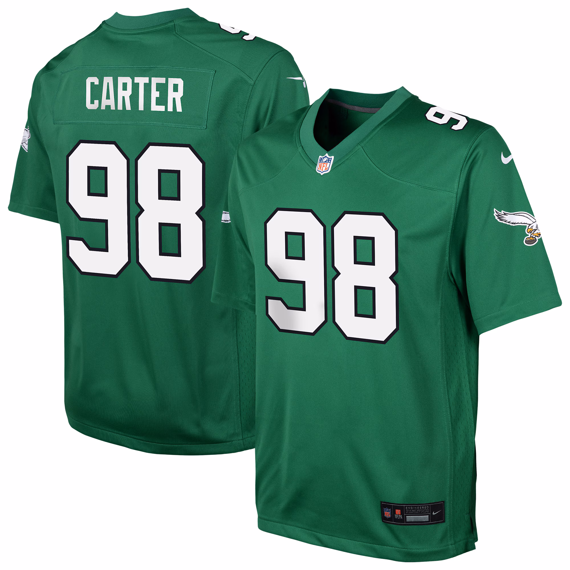 Jalen Carter Philadelphia Eagles Youth Alternate Player Game Jersey - Kelly Green