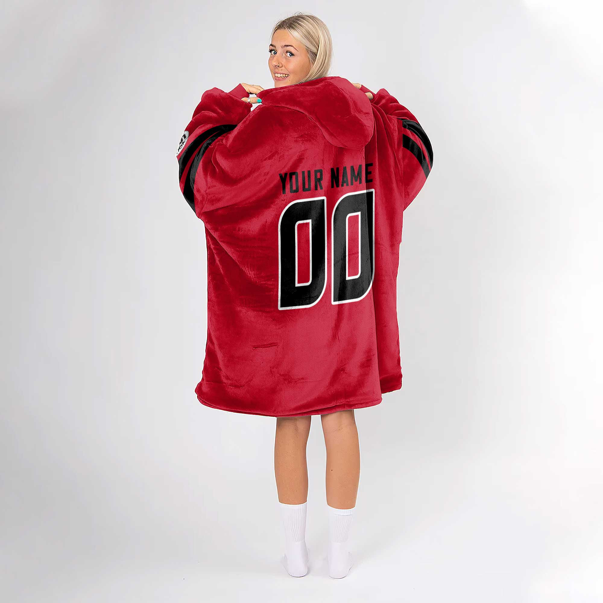 Adult Custom Blanket Hoodie Houston Texans Inspired Color