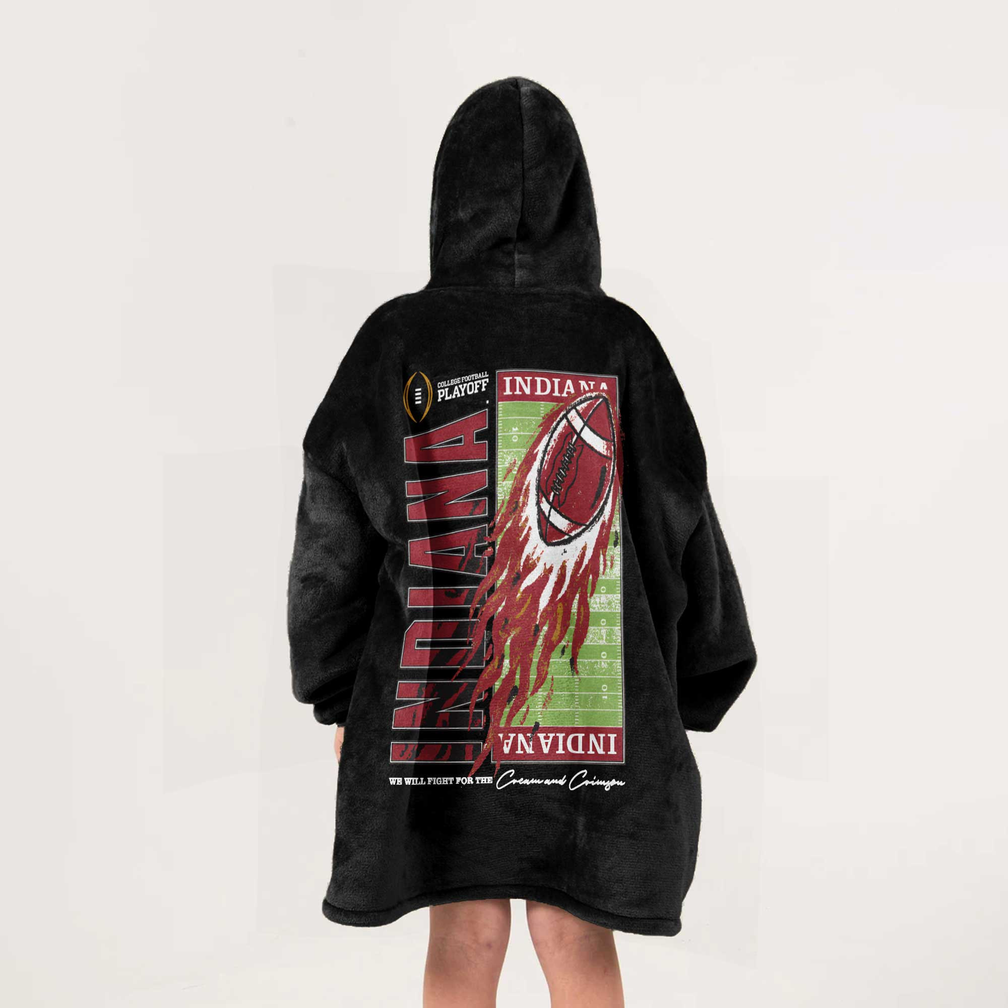 Adult Indiana Football Unisex Blanket Hoodie