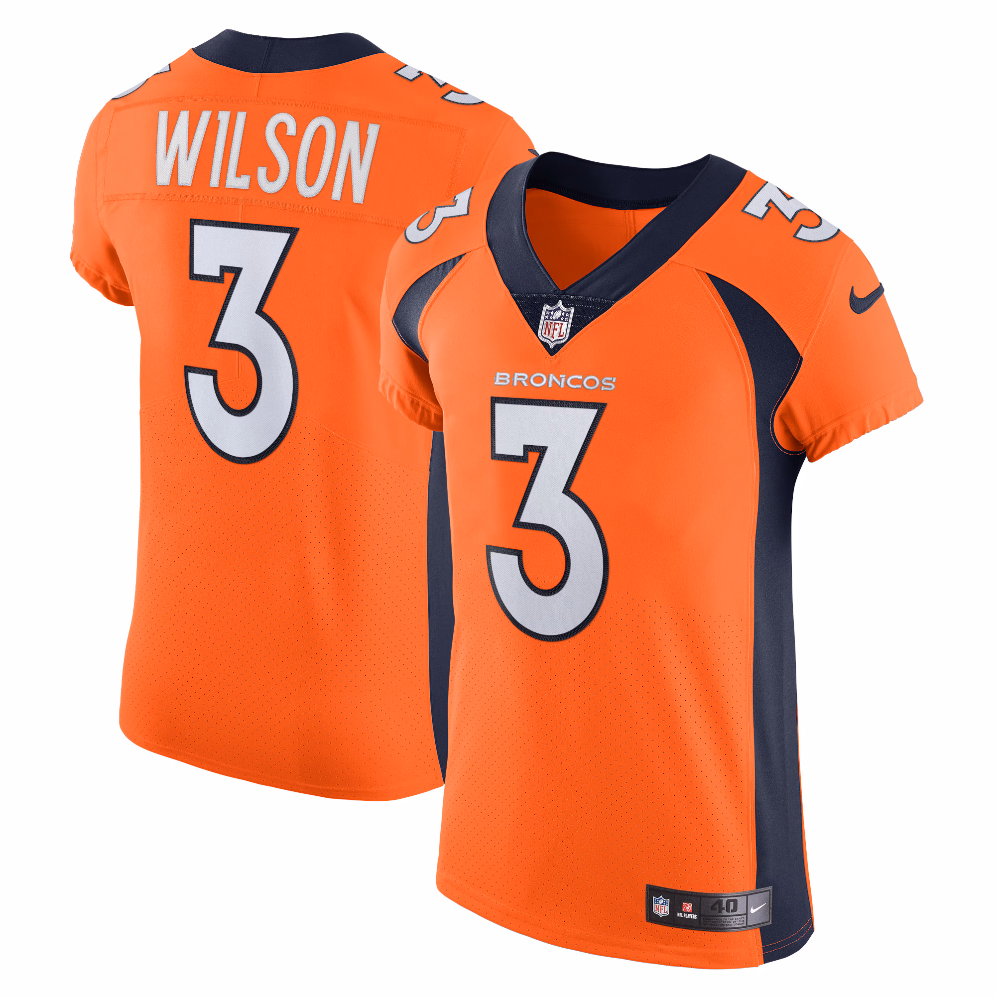 Russell Wilson Denver Broncos Vapor Elite Jersey - Orange