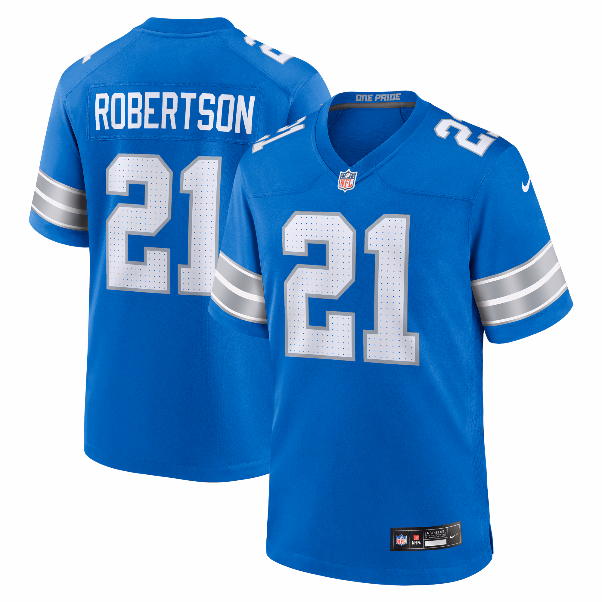 Amik Robertson Detroit Lions Game Jersey -  Blue