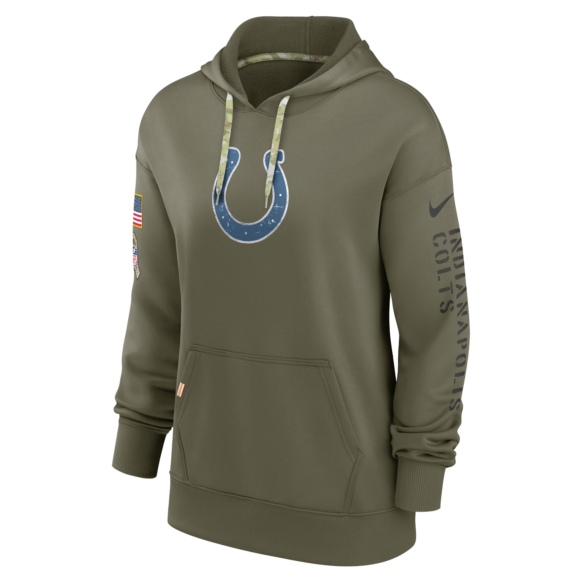 Indianapolis Colts Women's 2022 Salute To Service Performance Pullover Hoodie - Olive