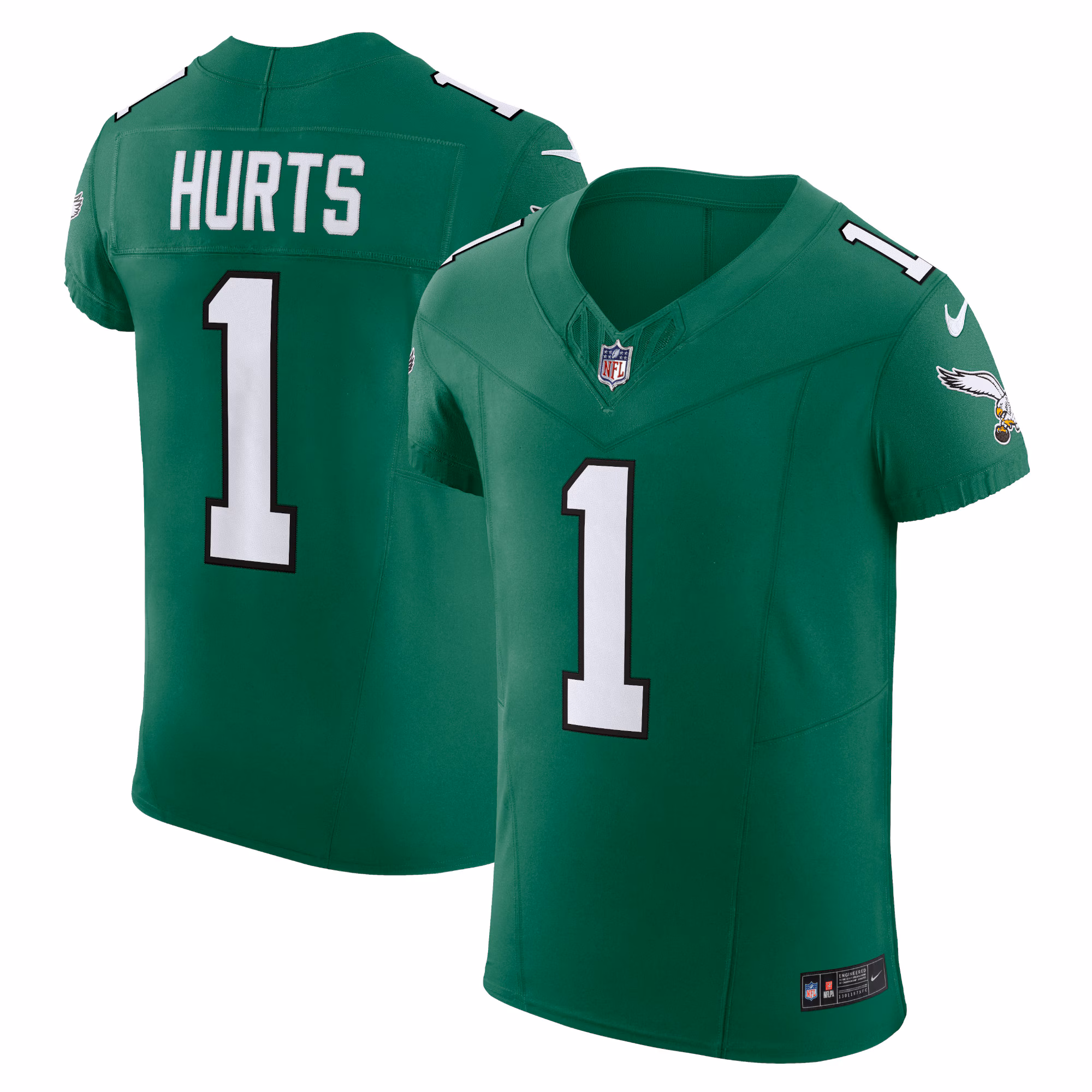 Jalen Hurts Philadelphia Eagles #1 2nd Alternate Vapor F.U.S.E. Elite Jersey - Kelly Green
