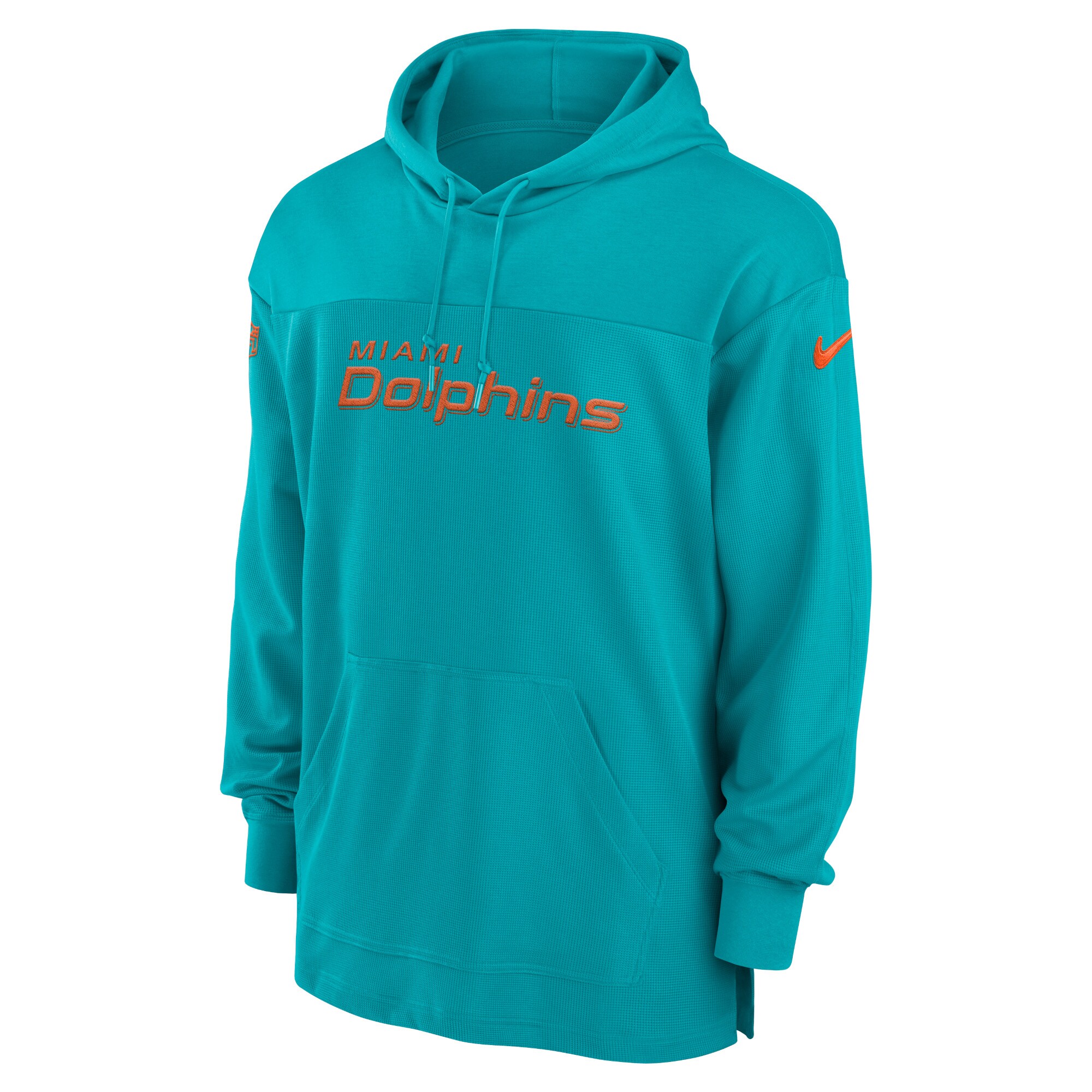 Miami Dolphins  2023 Sideline Lightweight Performance Hooded Top - Aqua
