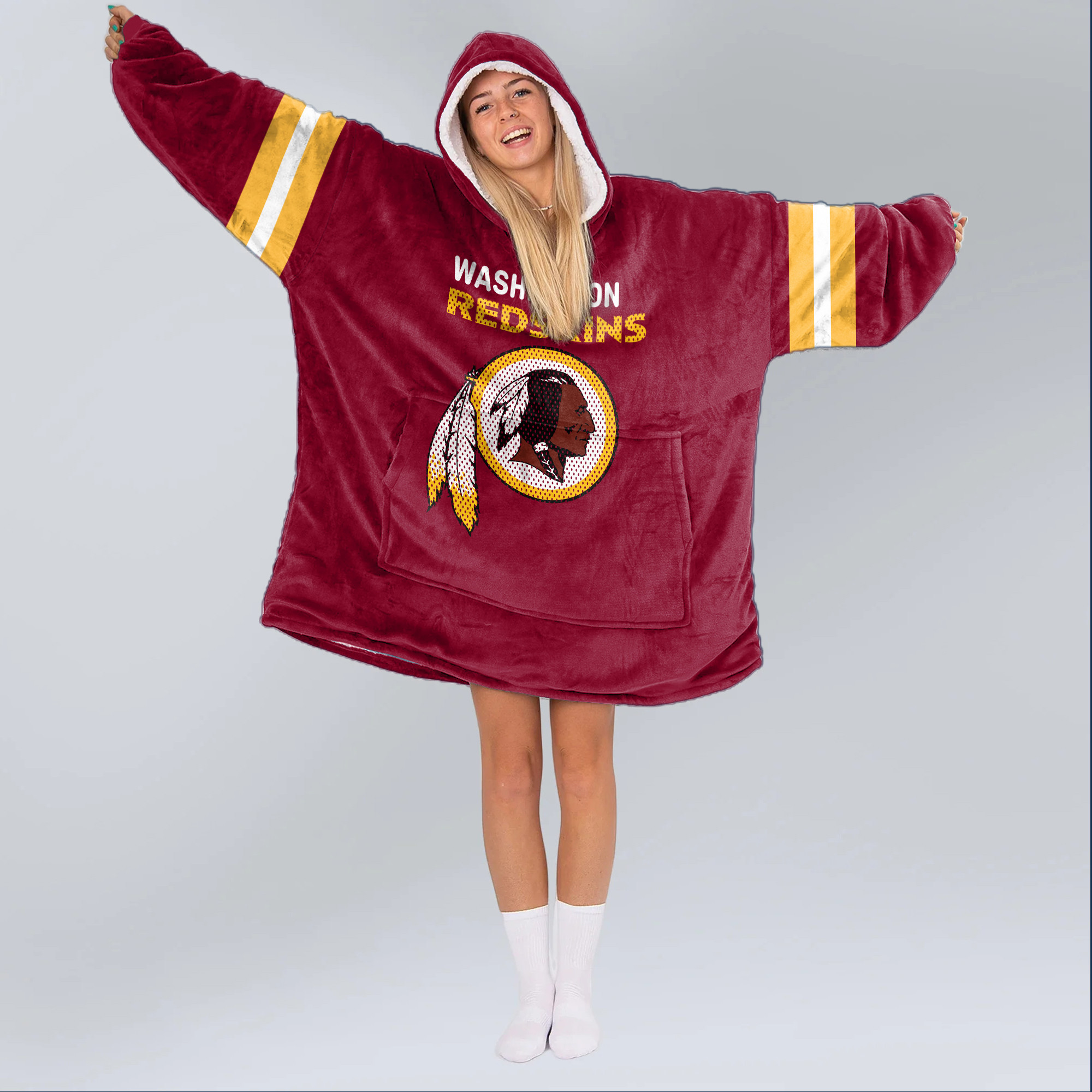 Adult 5 Washington Football Unisex Blanket Hoodie