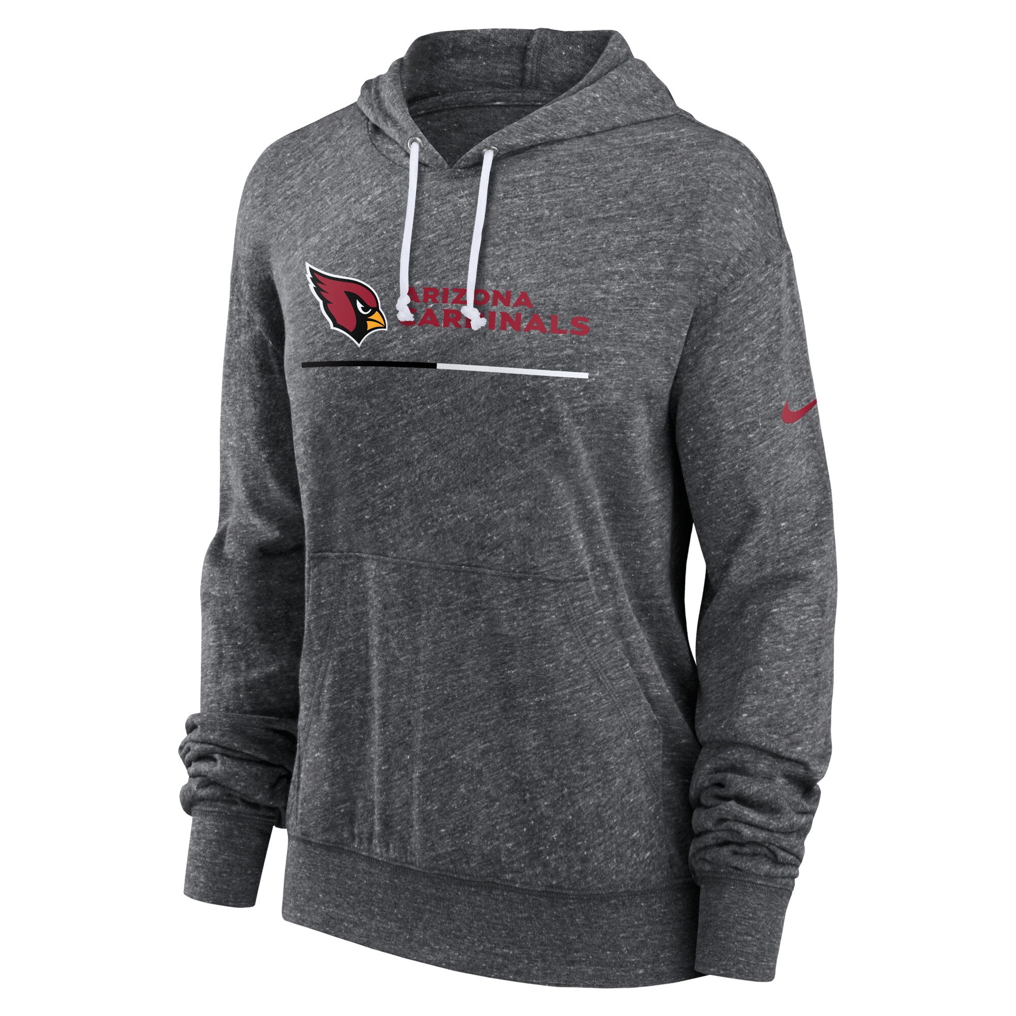 Arizona Cardinals Women's Team Spirit Gym Vintage Lightweight Hooded Top - Heather Charcoal