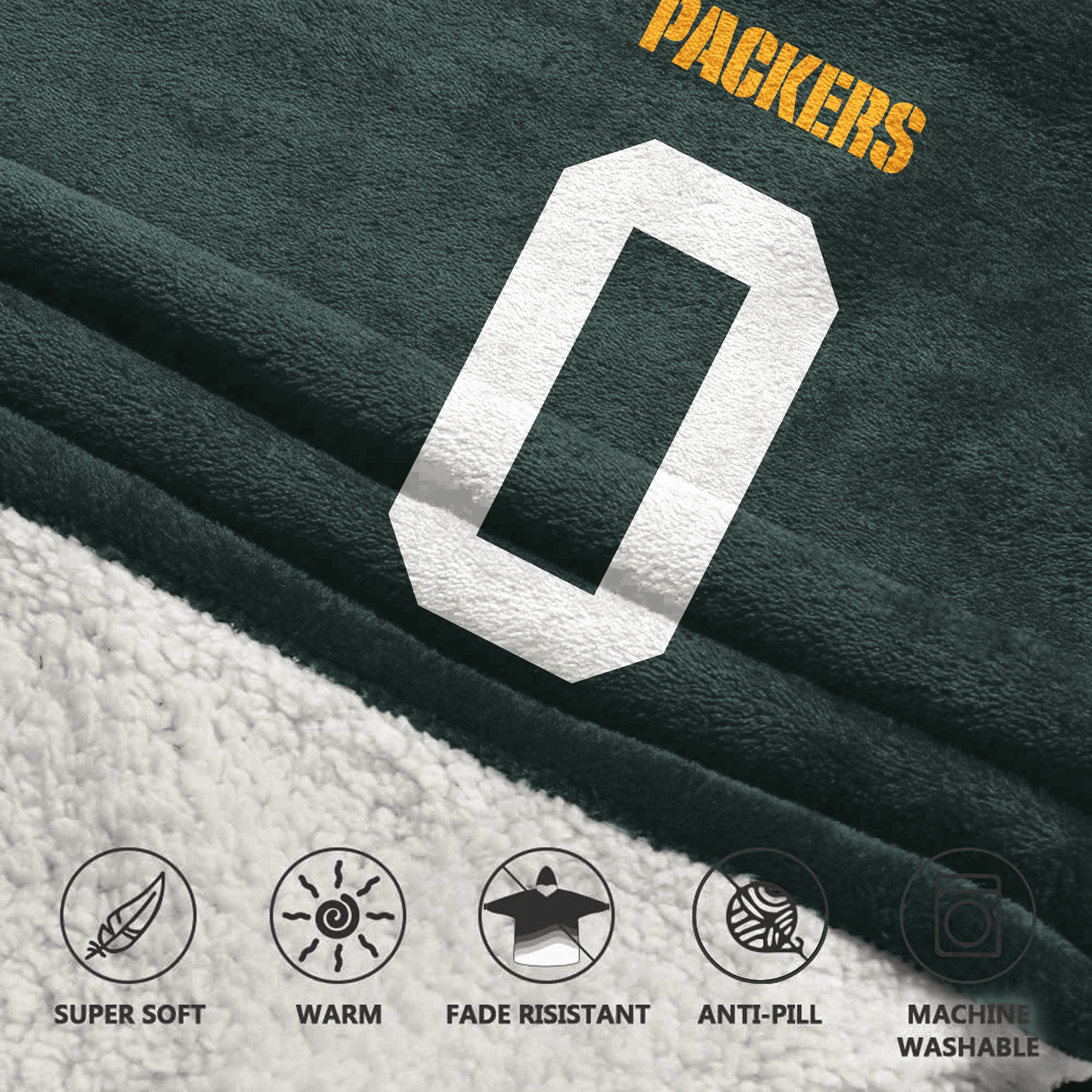 Kid 0 Green Bay Football Unisex Blanket Hoodie