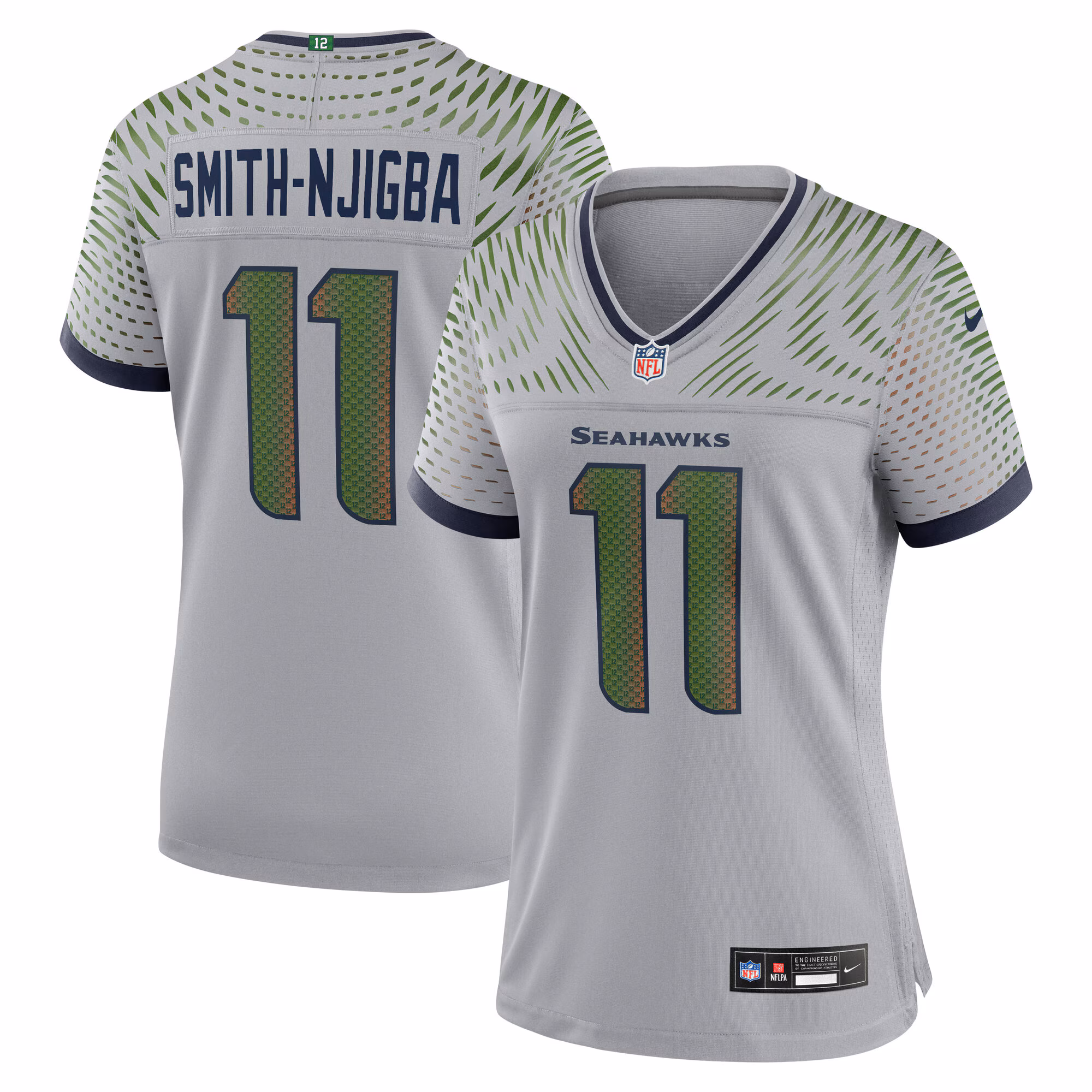 Jaxon Smith-Njigba #11 Seattle Seahawks Women's 2025 Rivalries Collection Game Jersey - Wolf Gray