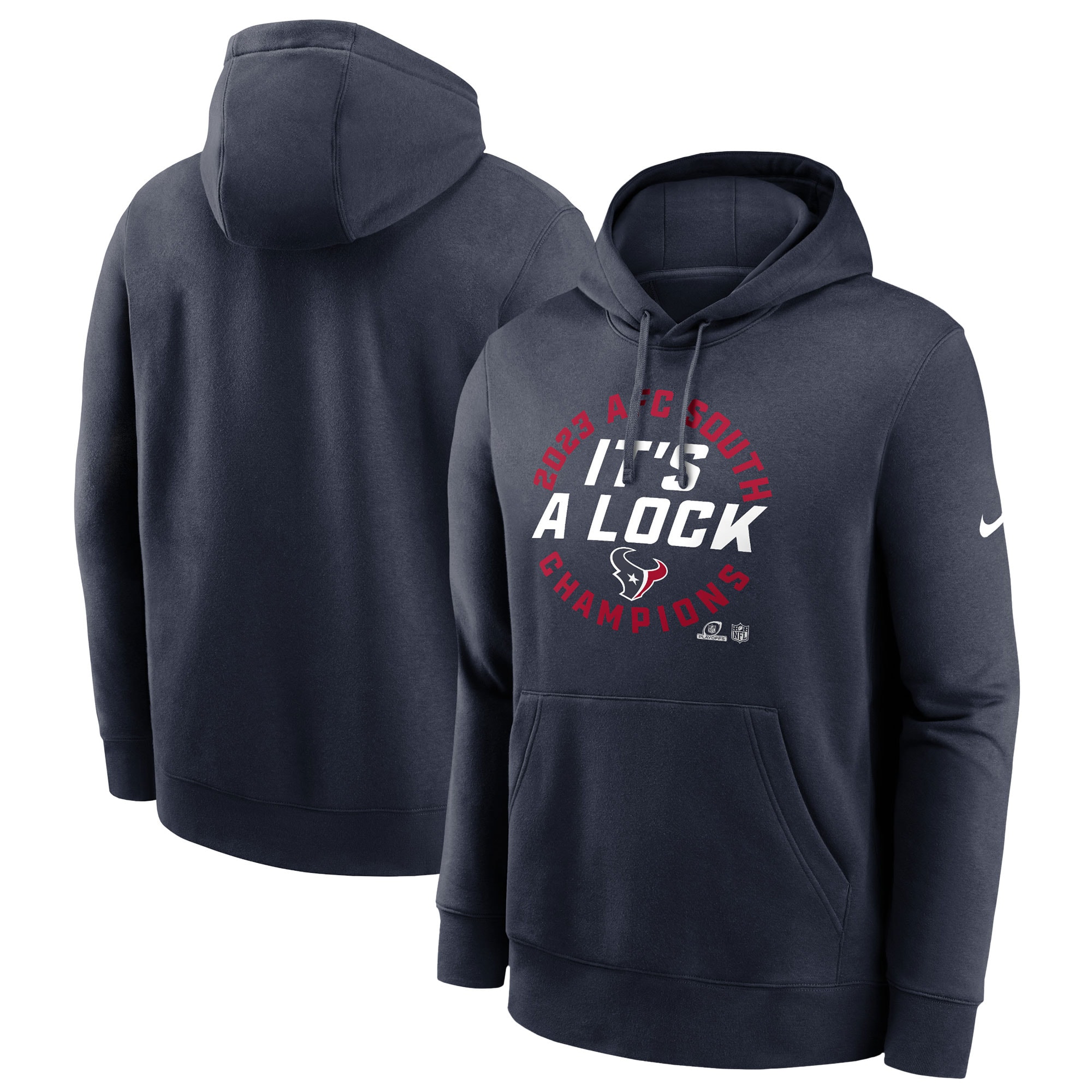 Houston Texans 2023 AFC South Division Champions Locker Room Trophy Collection Club Pullover Hoodie - Navy