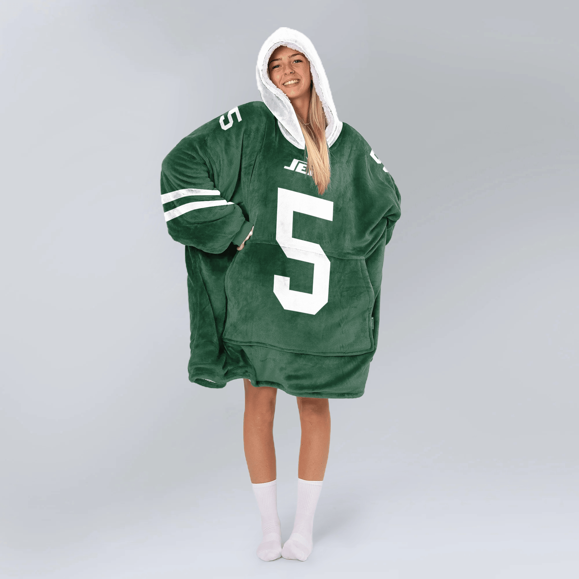 Adult G.W 5 New York J Football Unisex Blanket Hoodie