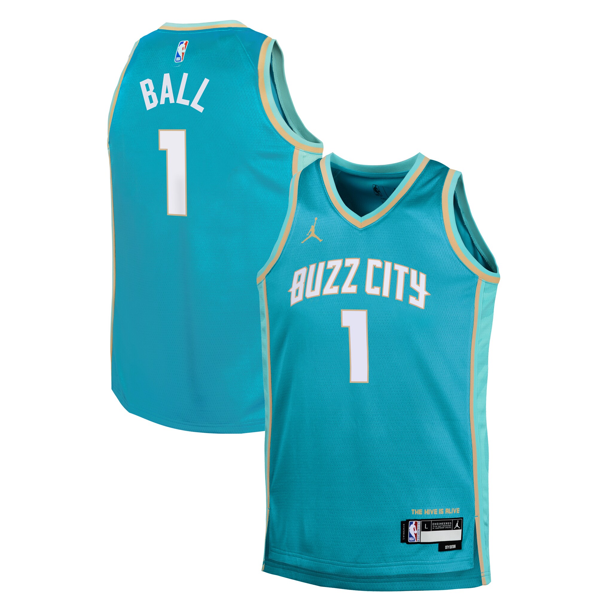 Youth Charlotte Hornets LaMelo Ball  Teal 2023/24 Swingman Replica Jersey - City Edition