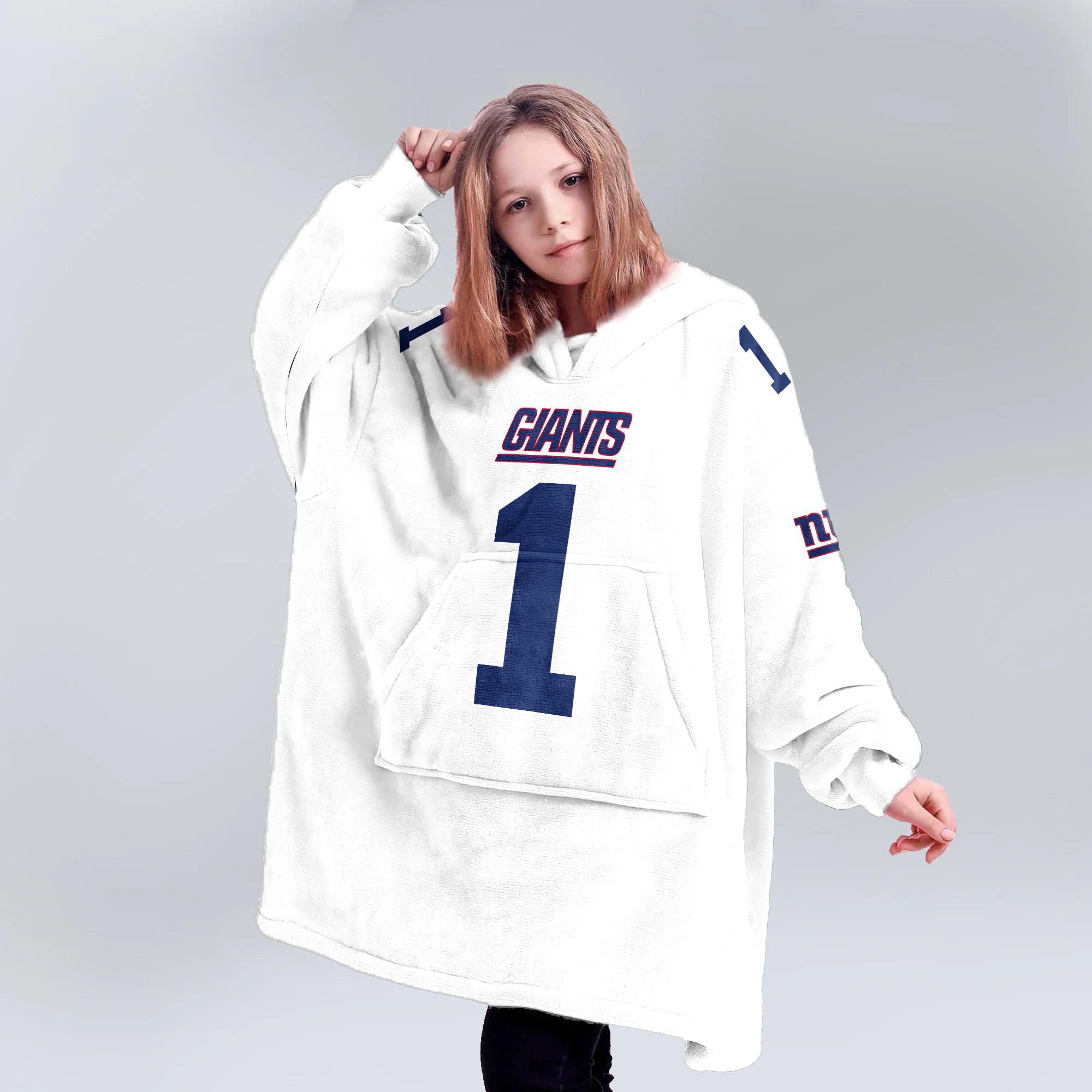 Kid M.N 1 New York G Football Unisex Blanket Hoodie