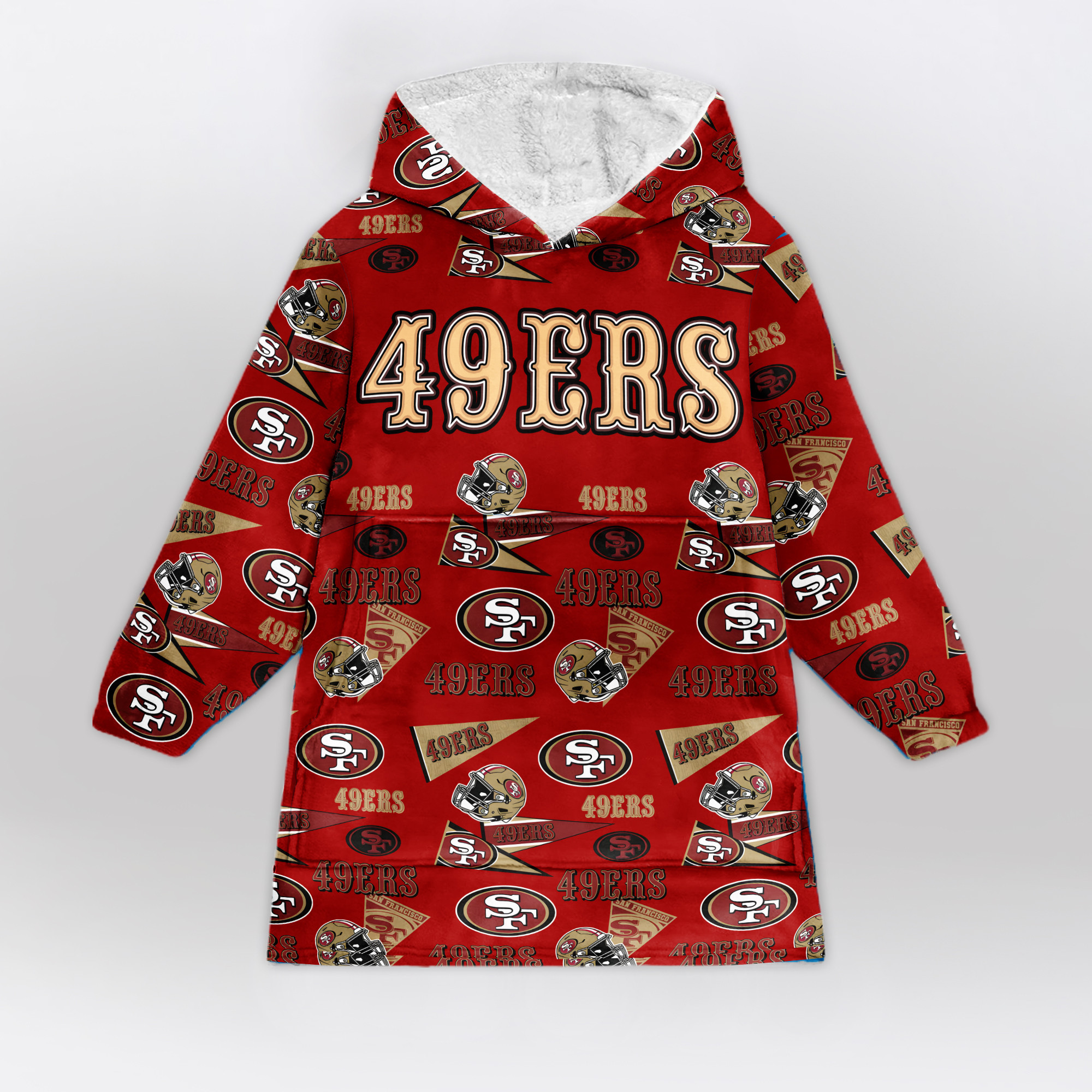 Adult San Francisco 49ers Football Unisex Blanket Hoodie