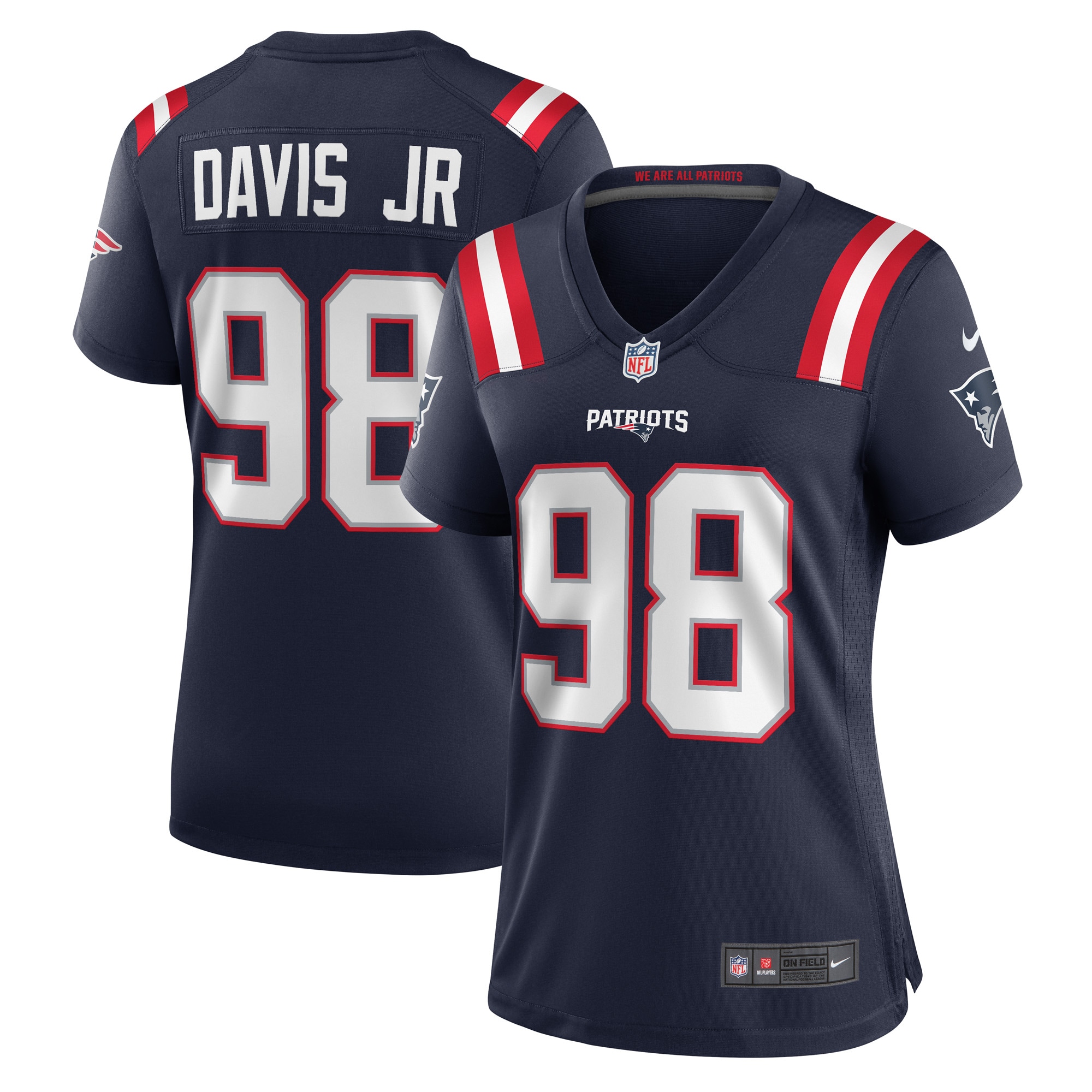 Carl Davis Jr. New England Patriots Women's Game Player Jersey - Navy