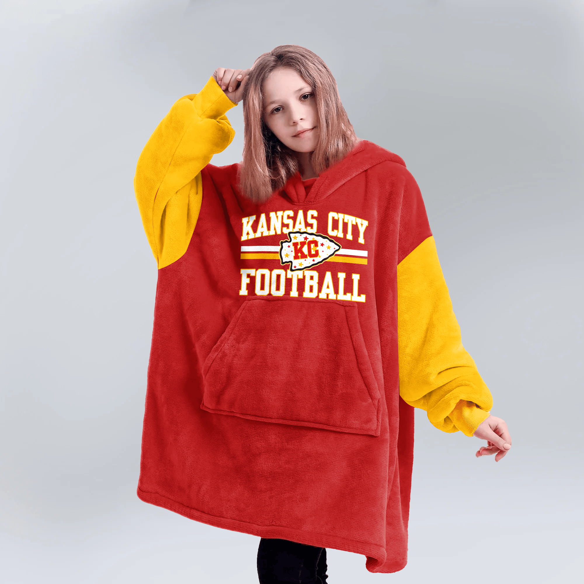 Kansas City Football Unisex Blanket Hoodie