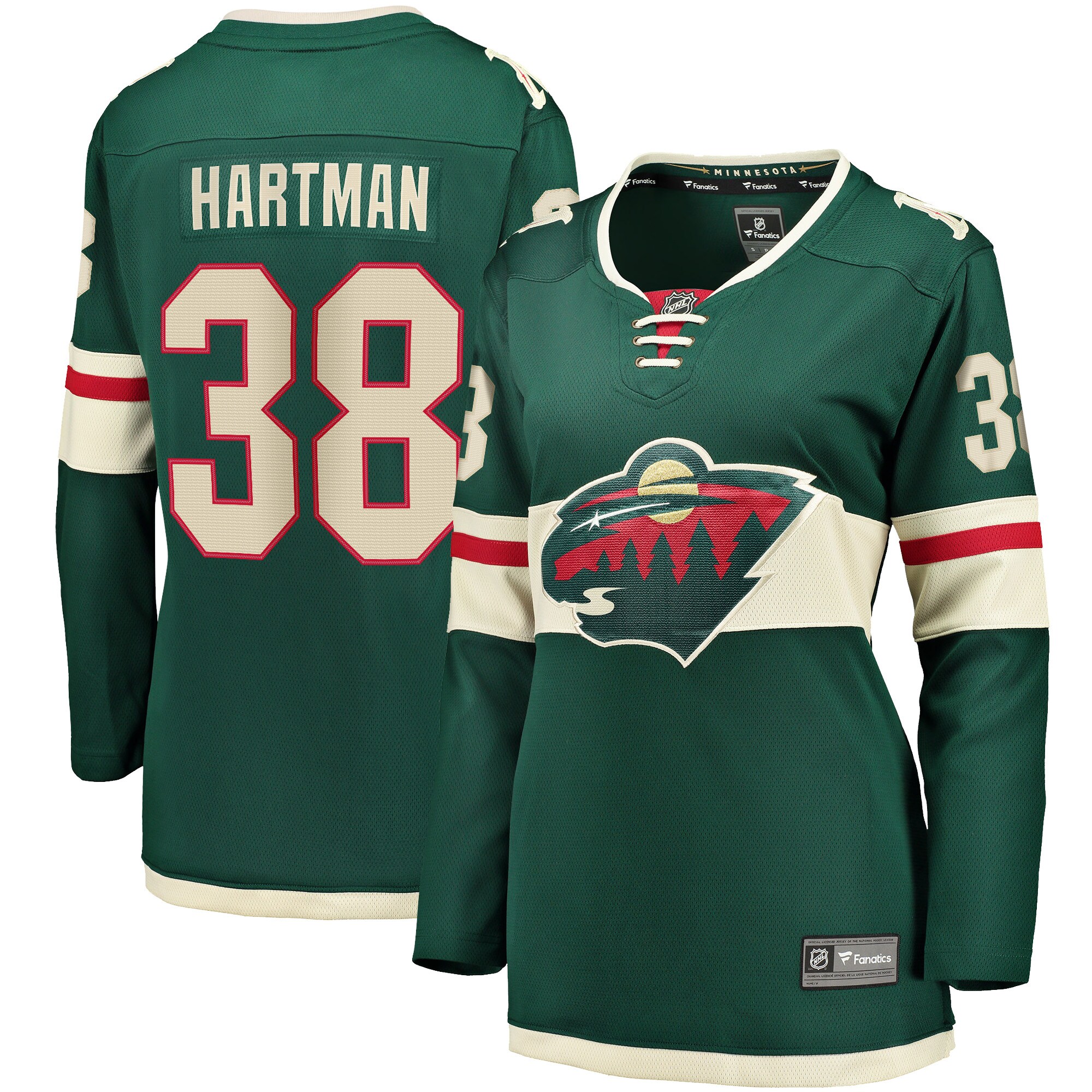 Ryan Hartman Minnesota Wild Women's Home Breakaway Player Jersey - Green
