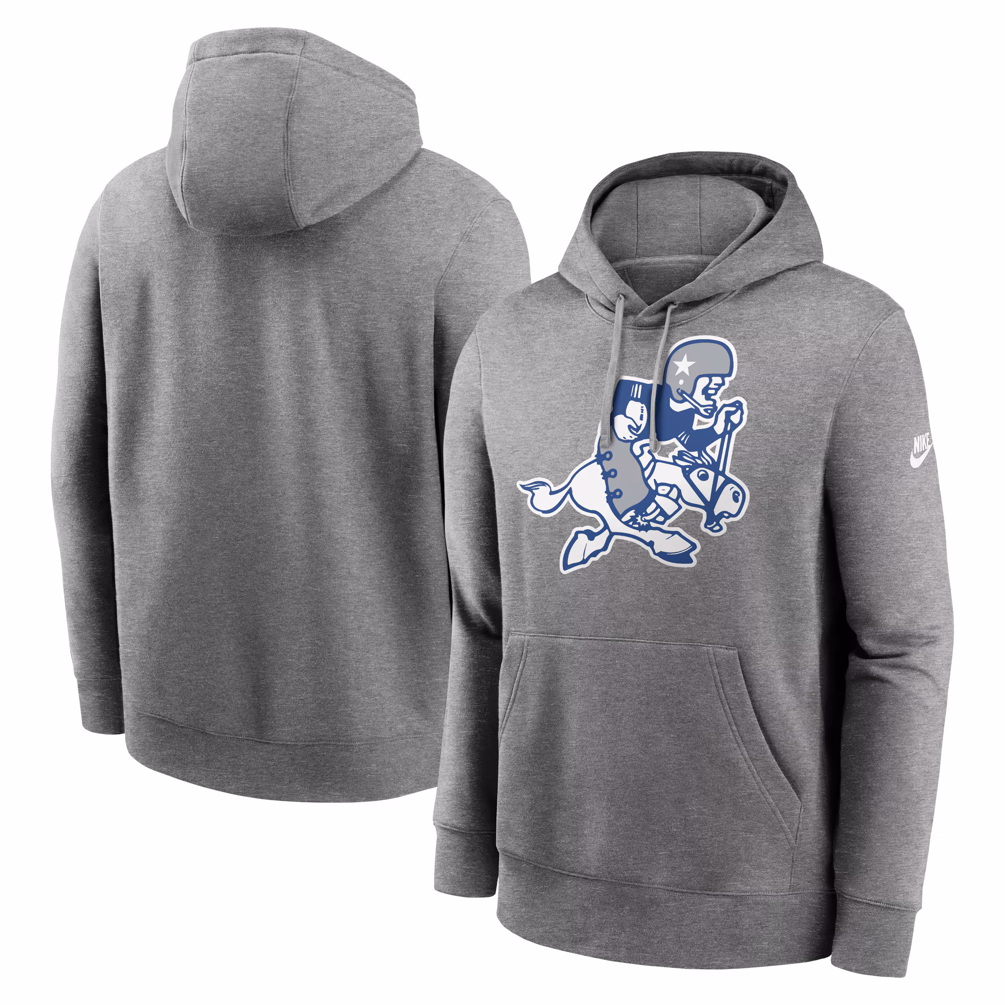 Dallas Cowboys Rewind Retro Joe Club Pullover Hoodie - Heather Charcoal