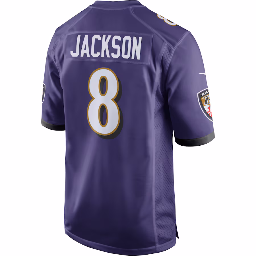 Men's Lamar Jackson #8 Purple Baltimore Ravens Game Jersey