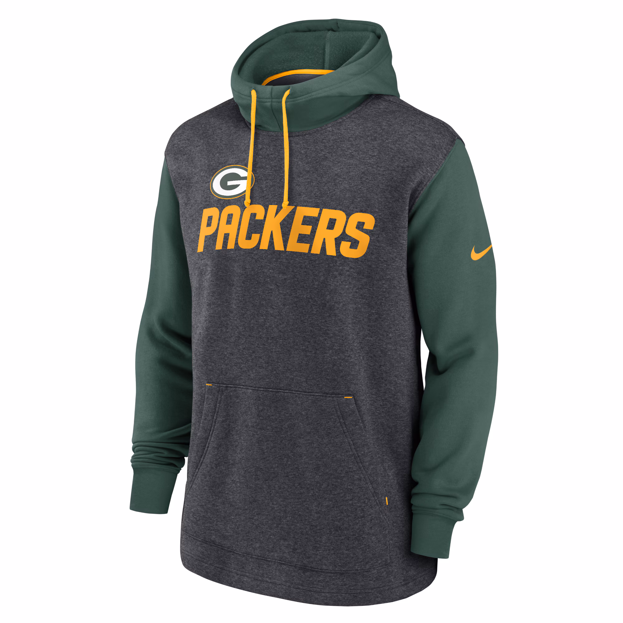 Green Bay Packers Surrey Legacy Pullover Hoodie - Heathered Charcoal/Green