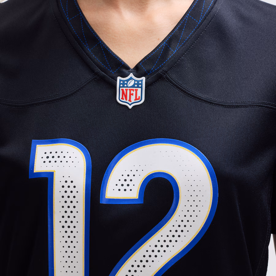Puka Nacua #12 Los Angeles Rams Women's 2025 Rivalries Collection Game Jersey - Midnight Blue