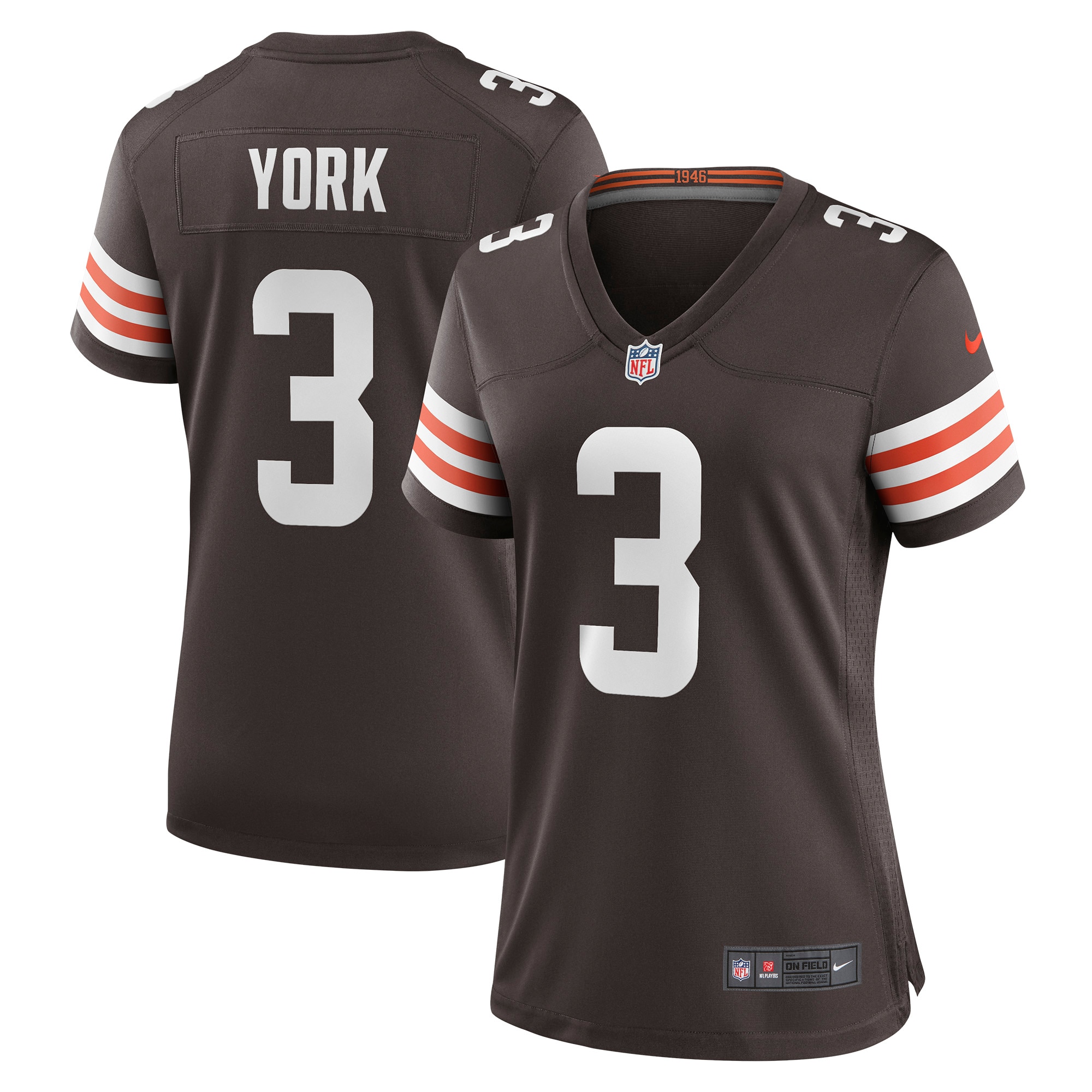 Cade York Cleveland Browns  Women's Game Player Jersey - Brown