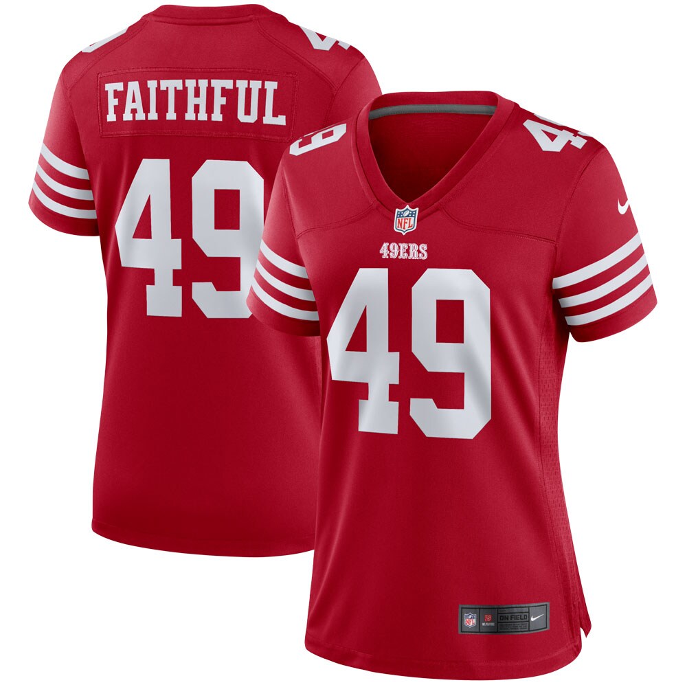 Faithful 49 San Francisco 49ers  Women's Player Game Jersey - Scarlet