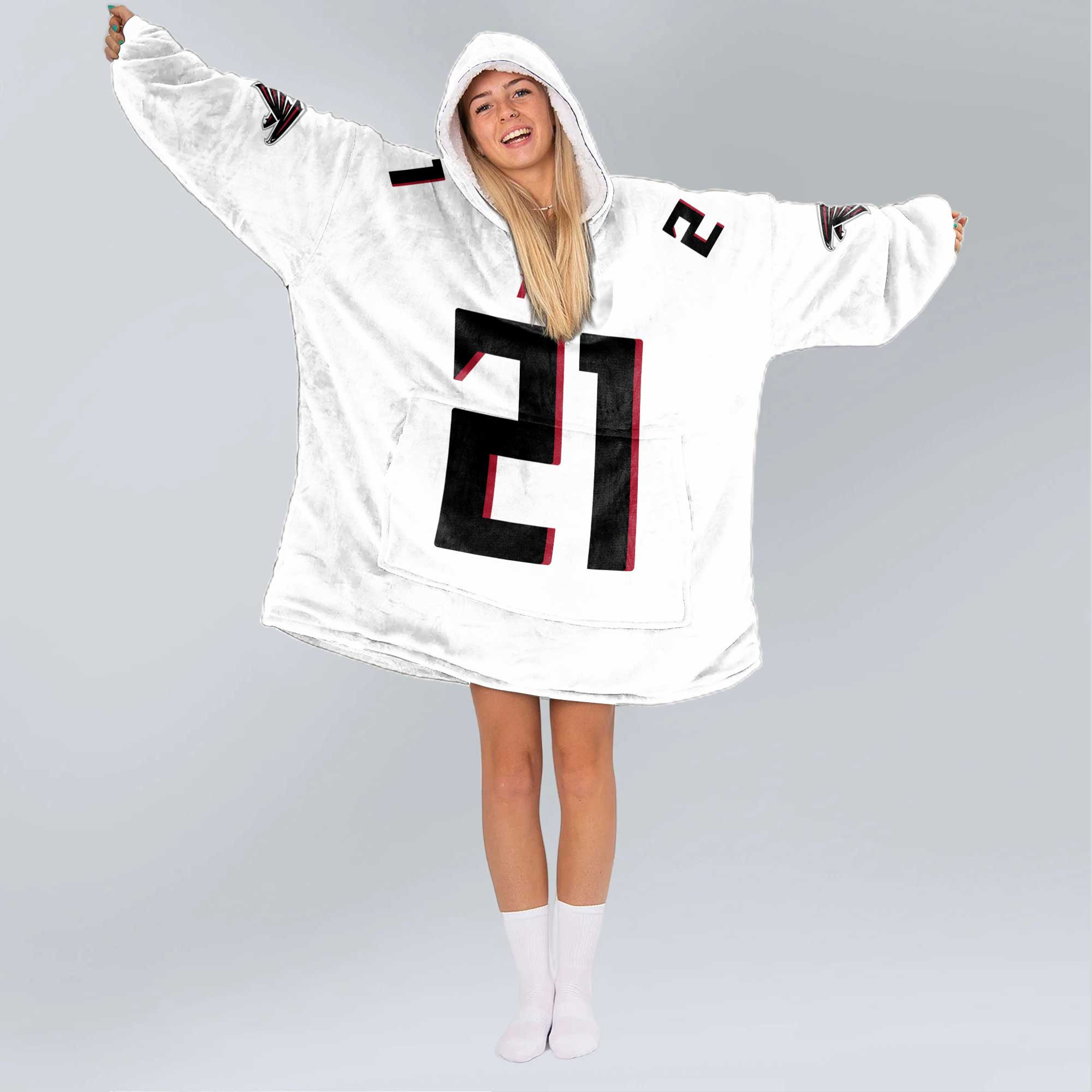 Adult 21 Atlanta Football Unisex Blanket Hoodie