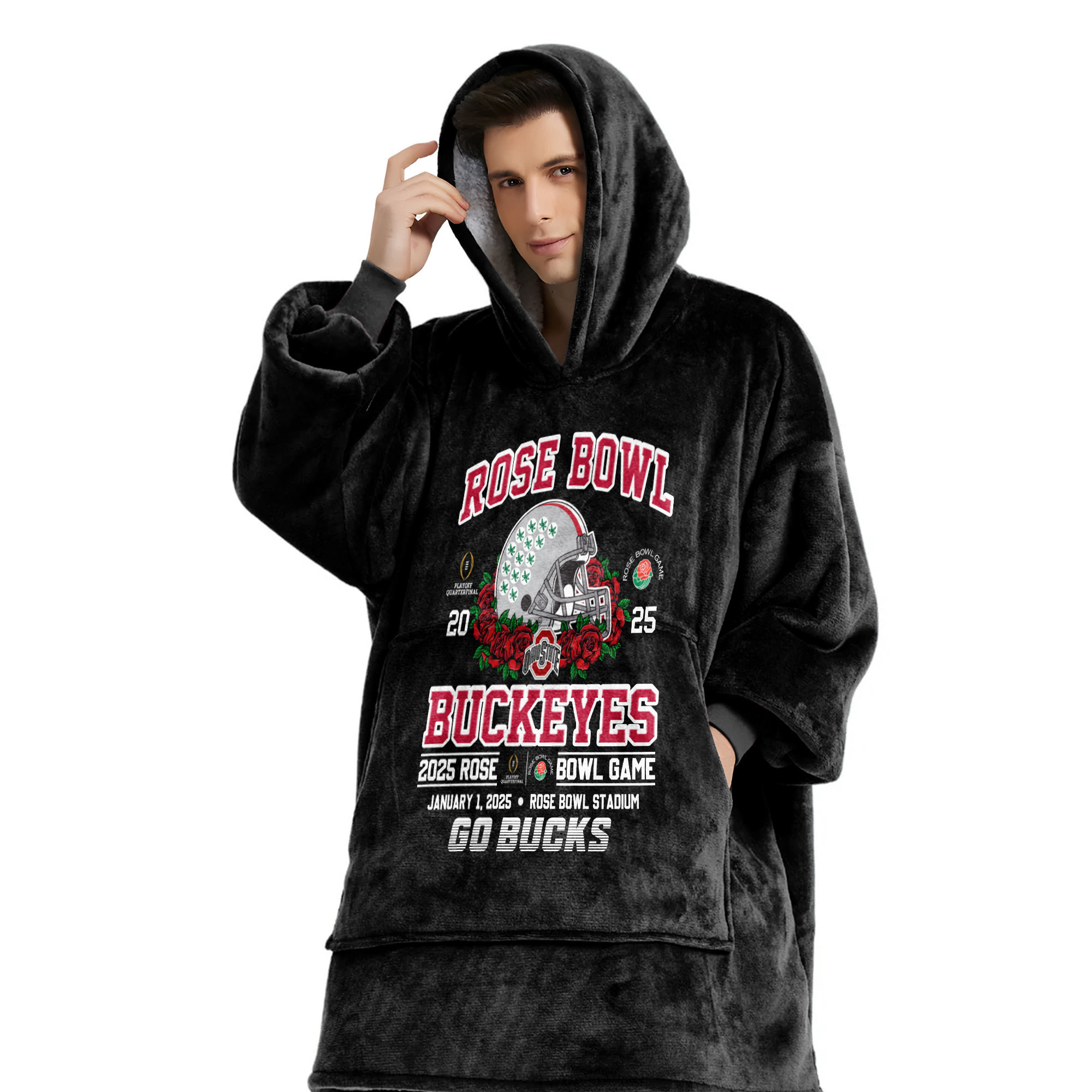 Adult Champions Ohio State Football Unisex Blanket Hoodie