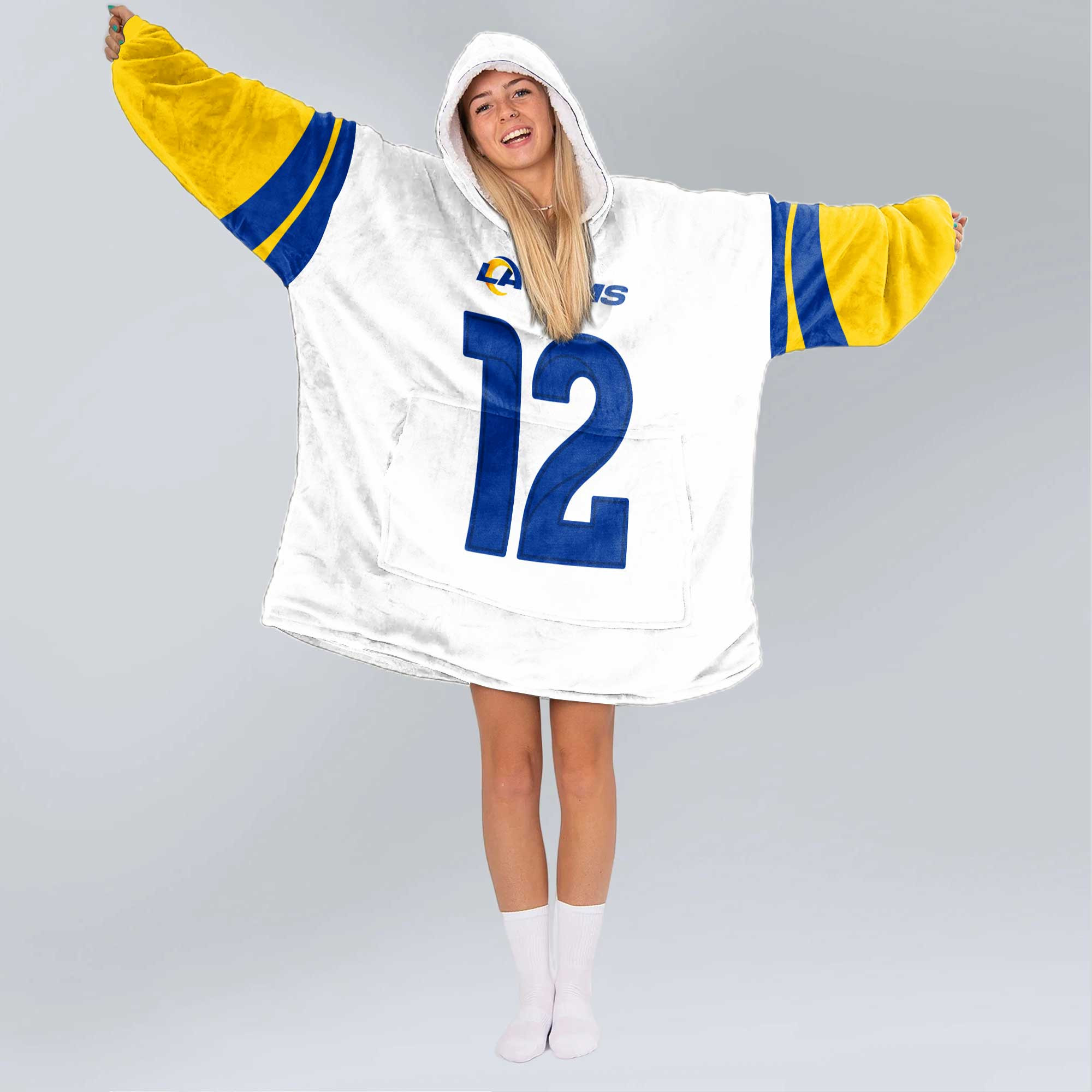 Adult P.N 12 Los Angeles R Football Unisex Blanket Hoodie