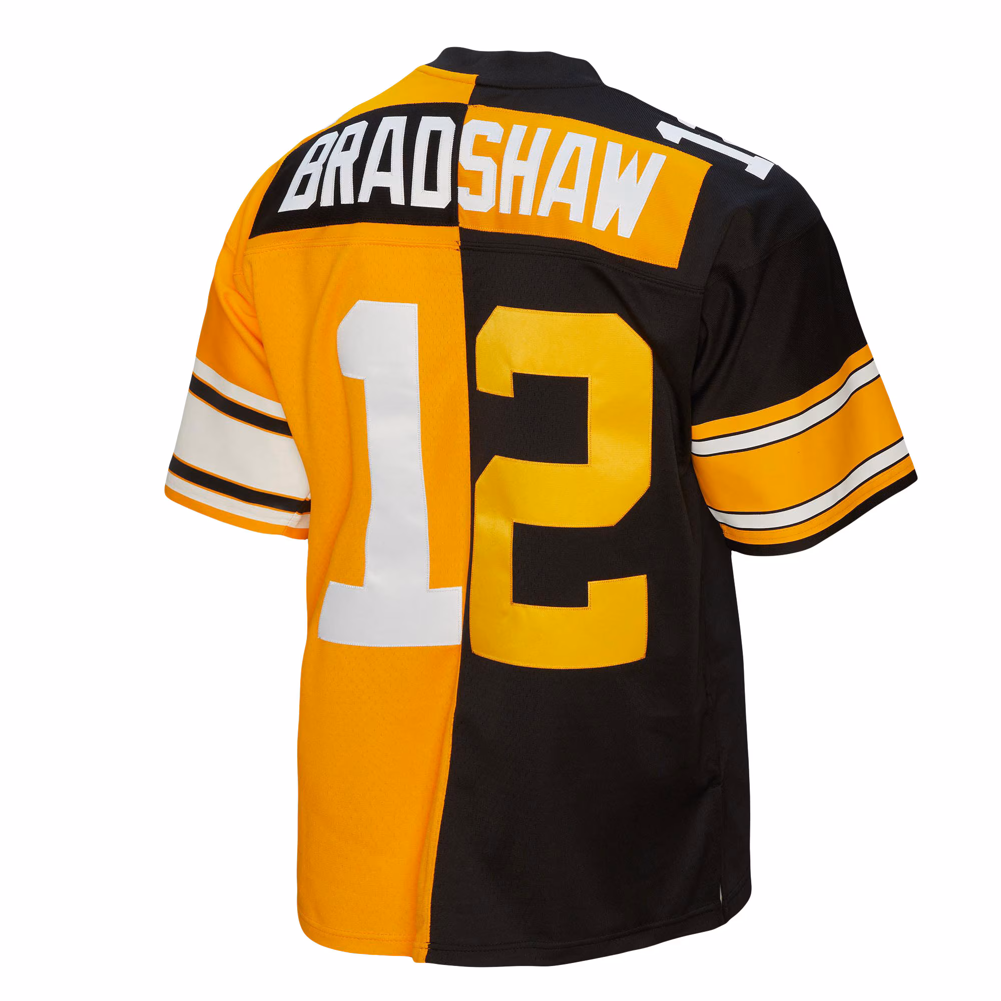 Terry Bradshaw Pittsburgh Steelers 1976 Split Legacy Replica Jersey - Black/Gold