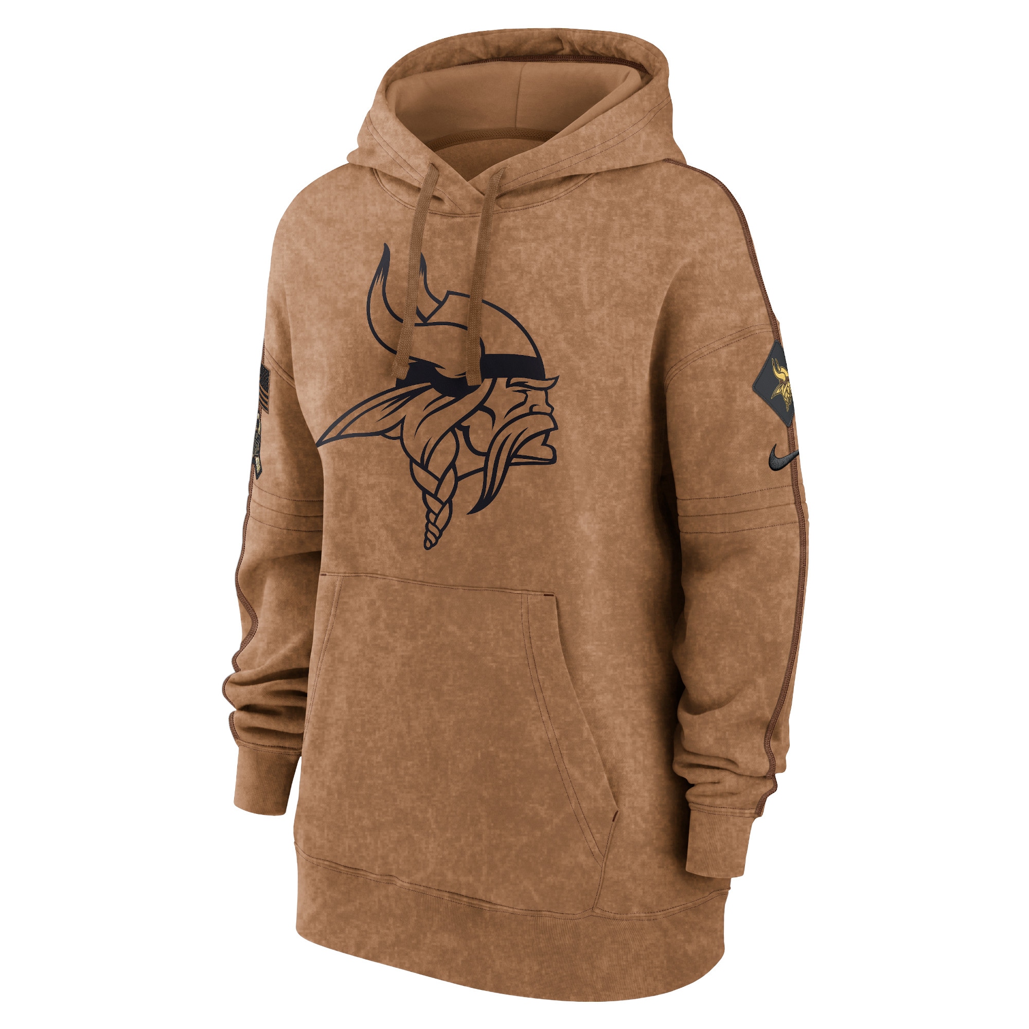 Minnesota Vikings  Women's 2023 Salute to Service Pullover Hoodie - Brown