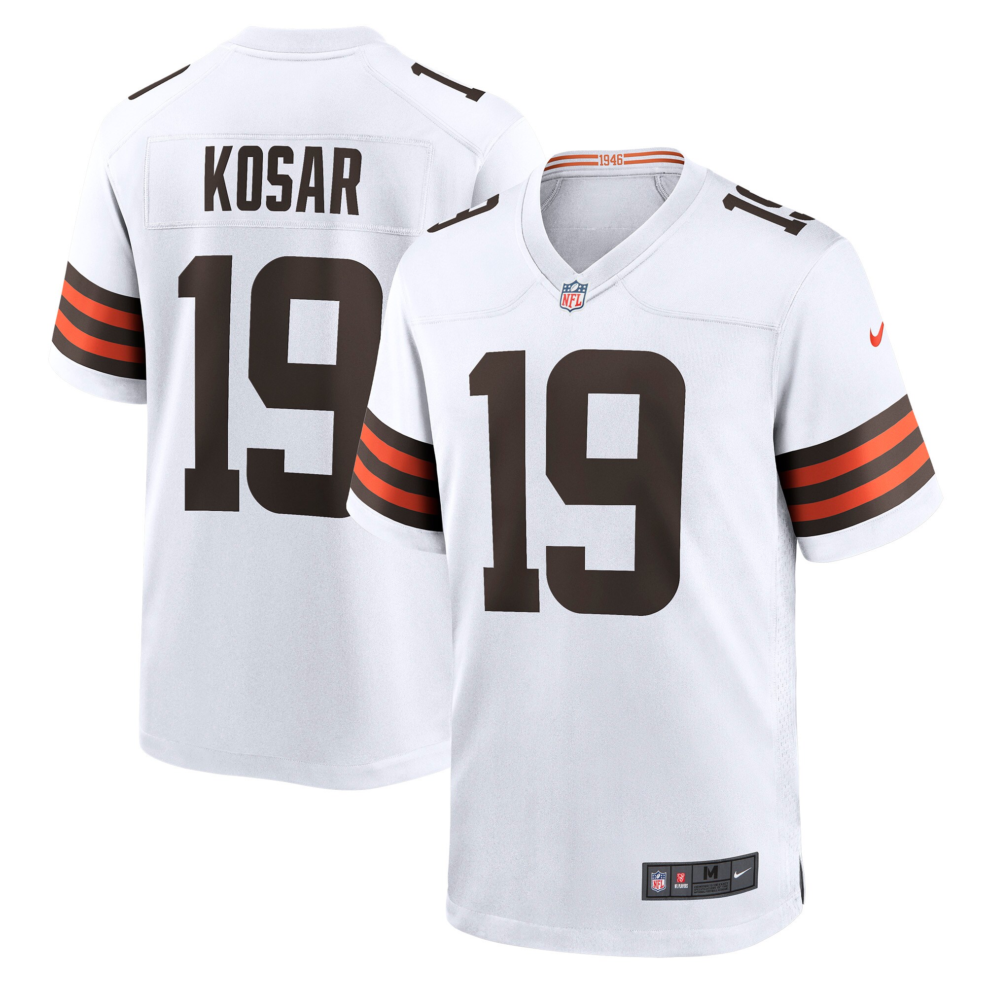 Bernie Kosar #19 Cleveland Browns Game Retired Player Jersey - White