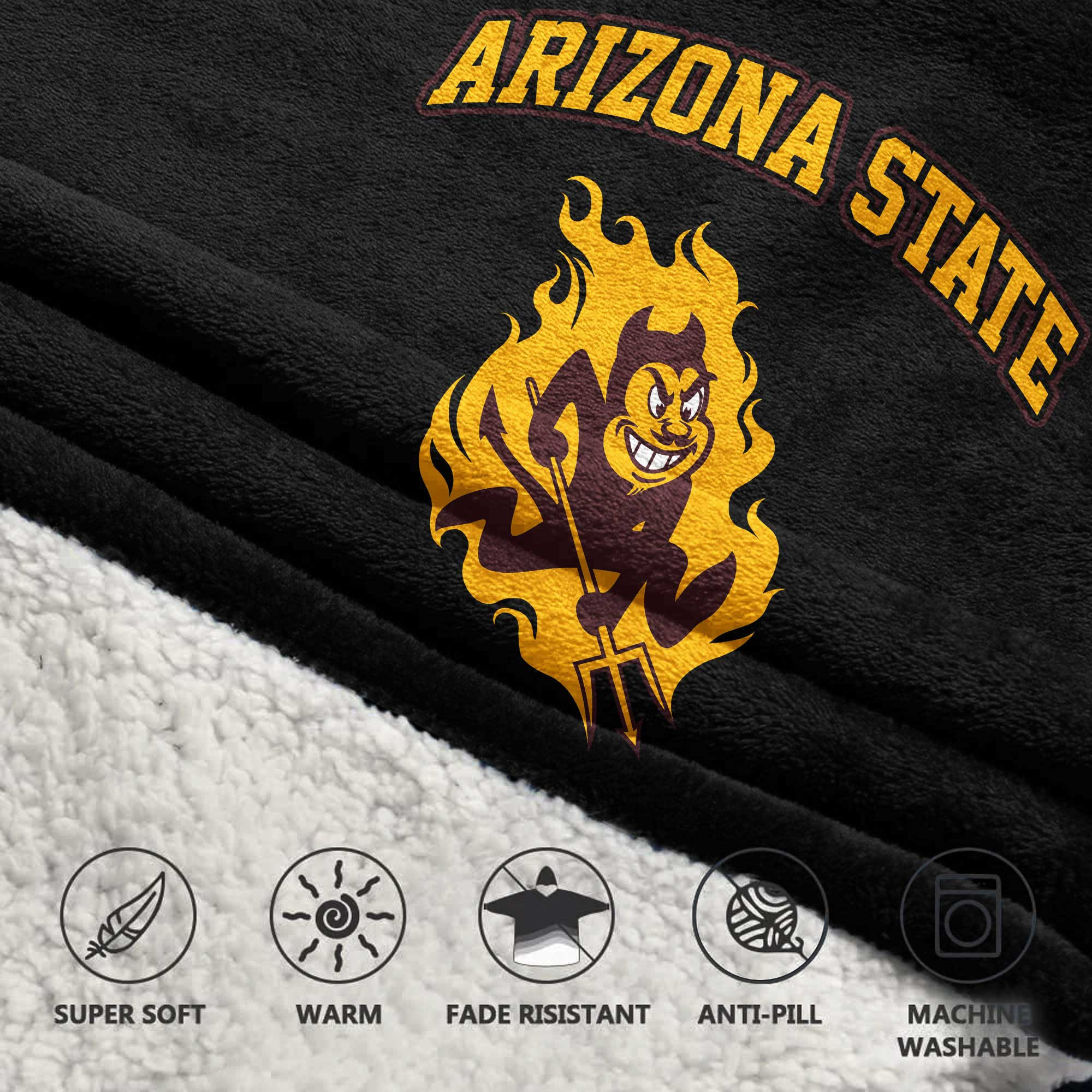 Adult #1 Arizona State Football Unisex Blanket Hoodie