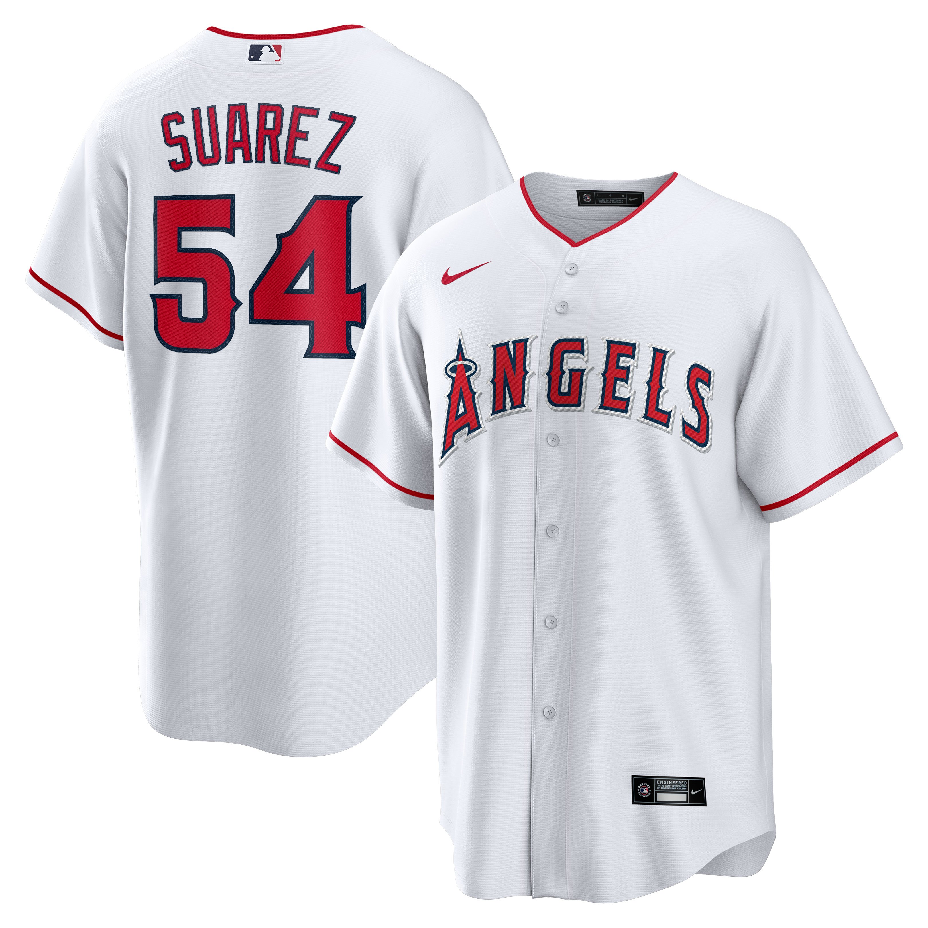 Men's Los Angeles Angels José Suarez  White Home Replica Player Jersey