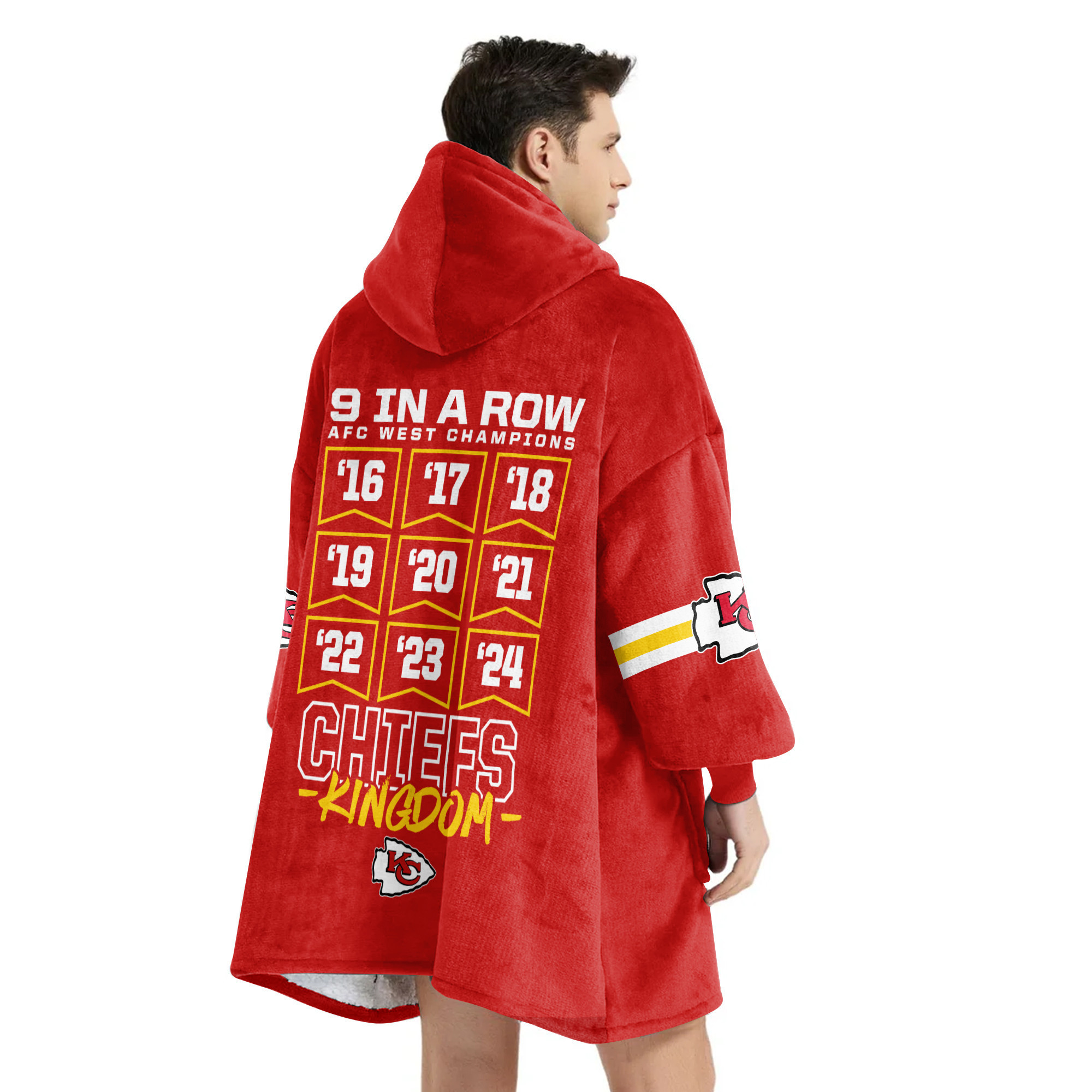 Adult 2024 Kansas City Football Unisex Blanket Hoodie